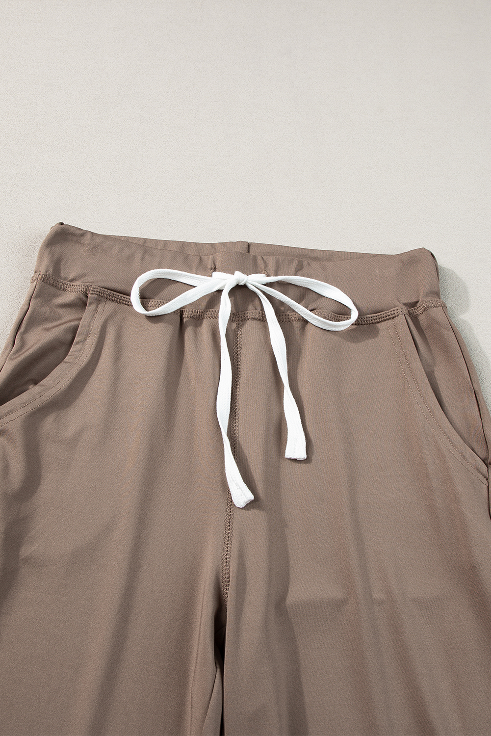 Black Drawstring Elastic Waistband Pocketed Joggers