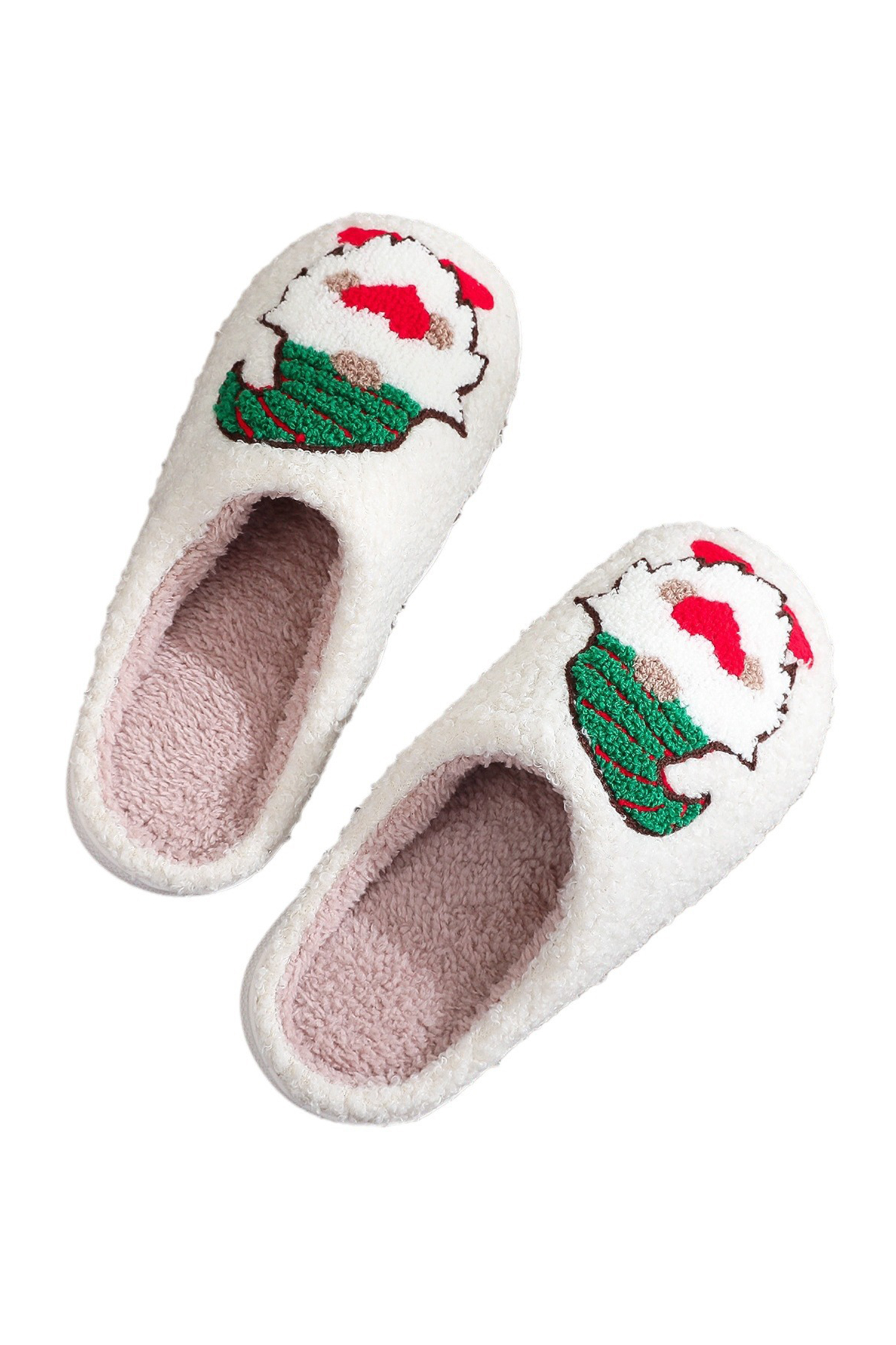 White Christmas Faceless Dwarf Shoes Plush House Slippers