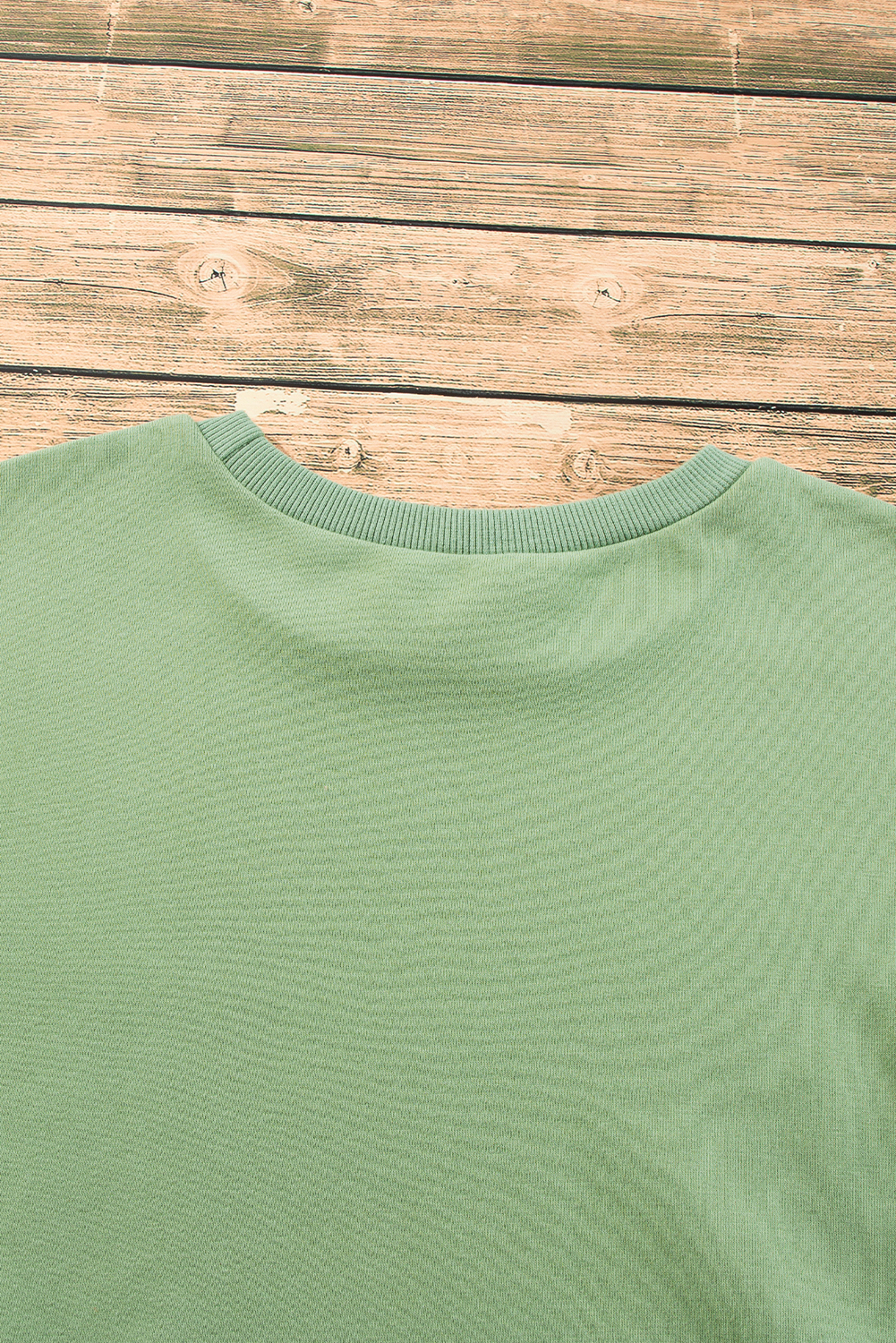 Grass Green Solid Fleece Lined Drop Shoulder High Low Sweatshirt