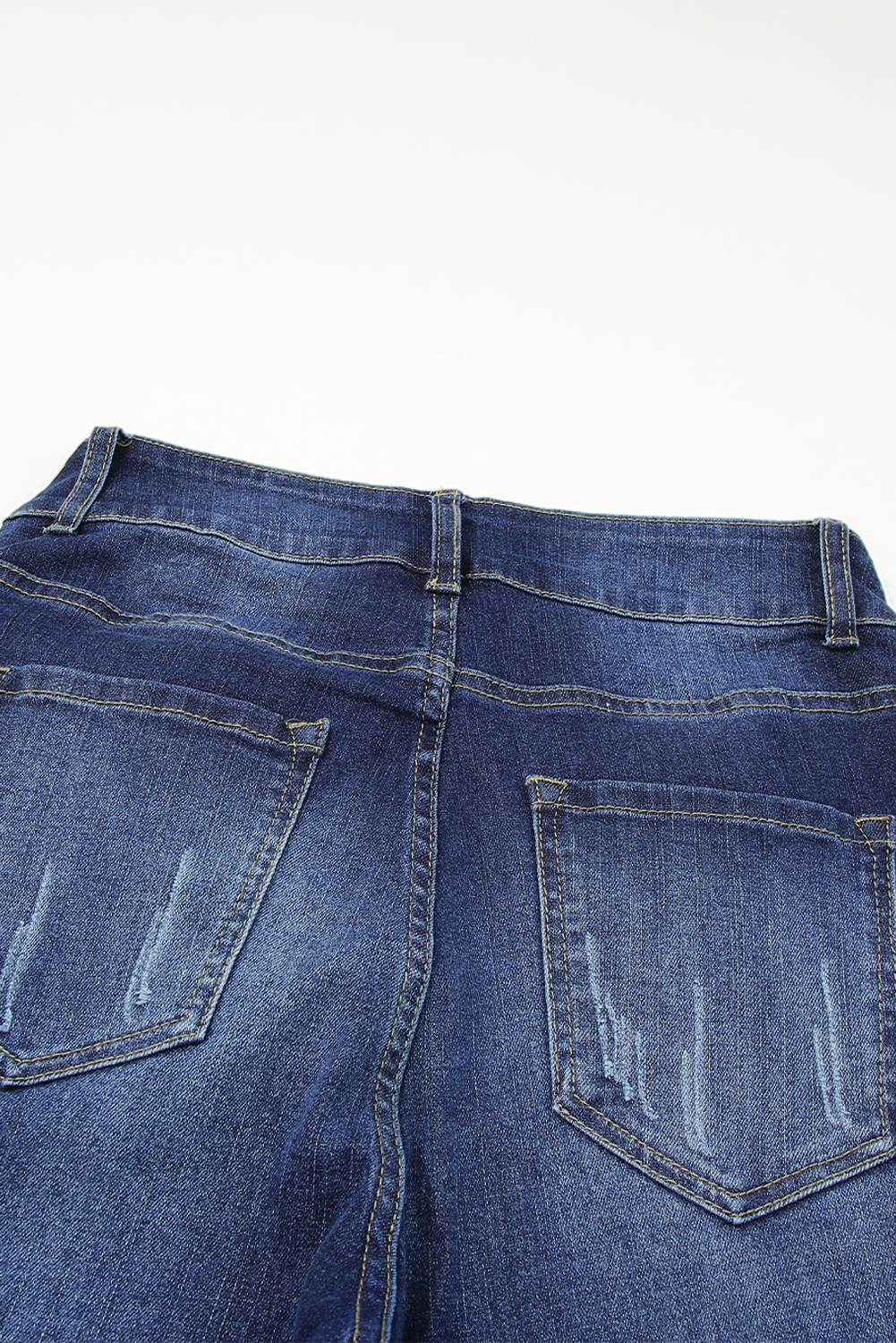 High Waist Distressed Straight Leg Jeans