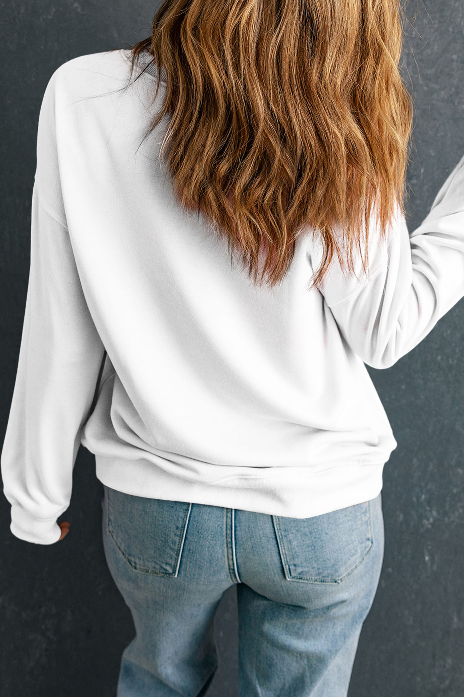 White mardi gras Fleur De Lis Embroidered Graphic Pullover Sweatshirt