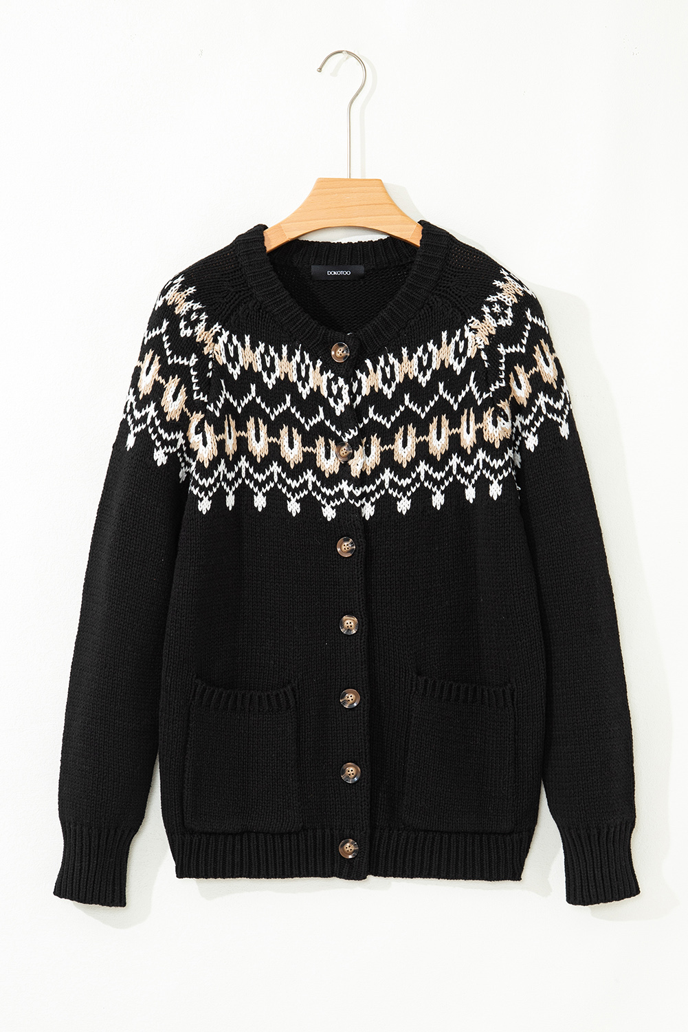 Moss Green Western Fashion Abstract Printed Cardigan Sweater