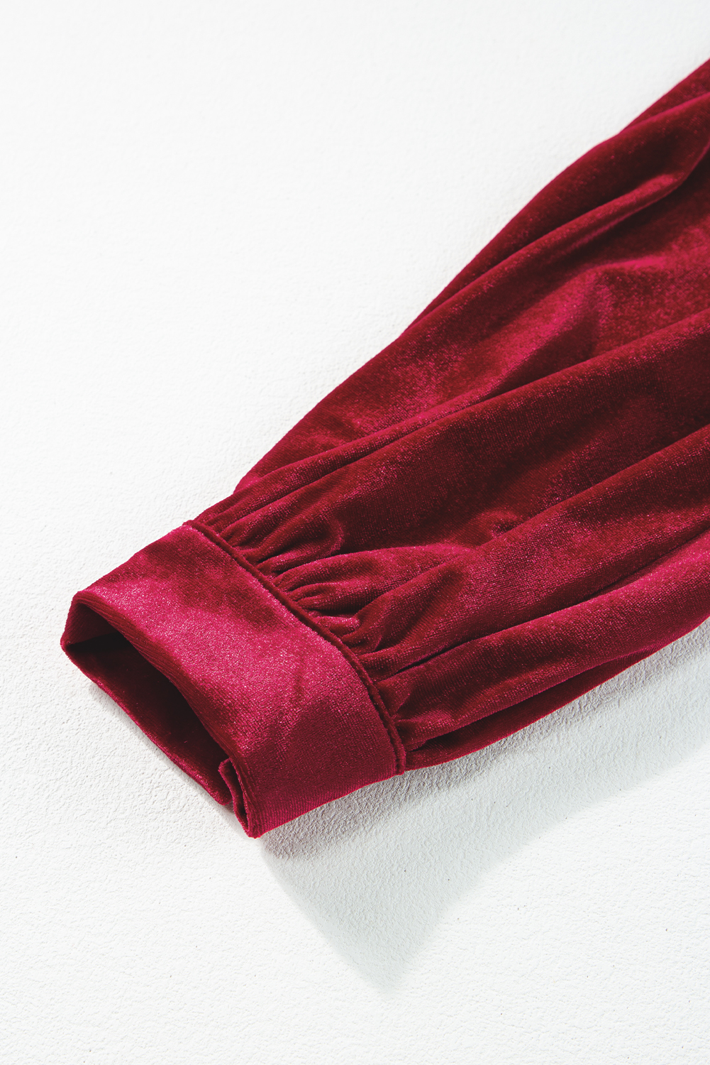 Dearlove Racing Red Velvet Buttoned Puff Sleeve V Neck Split Midi Dress
