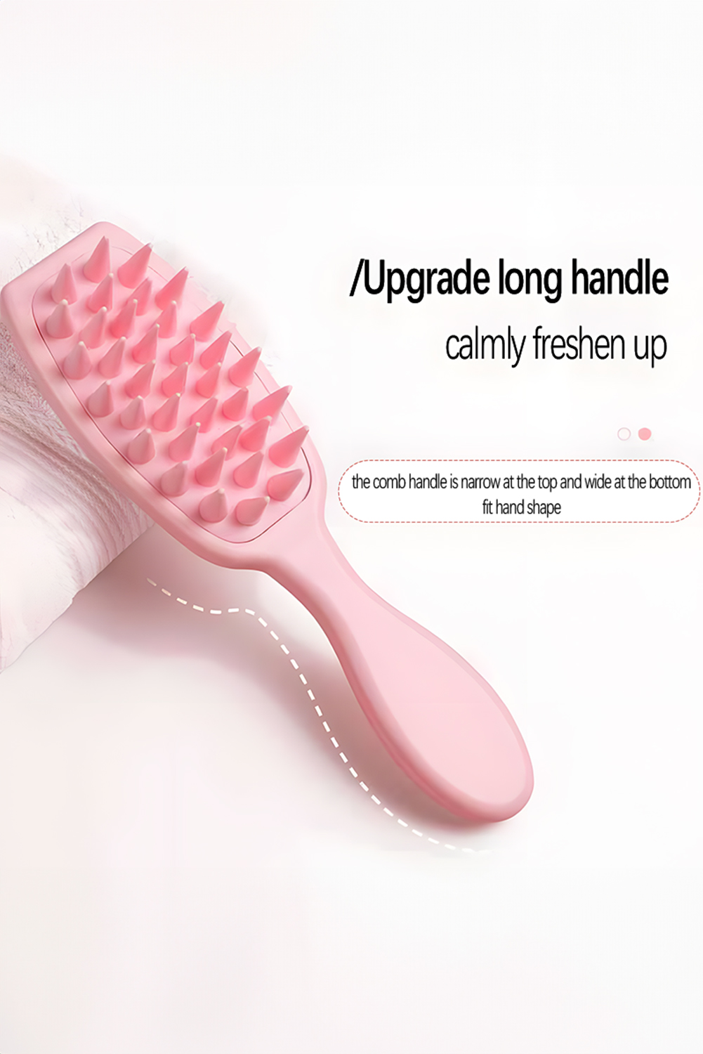 Light Pink Silicone Scalp Massage Hair Brush