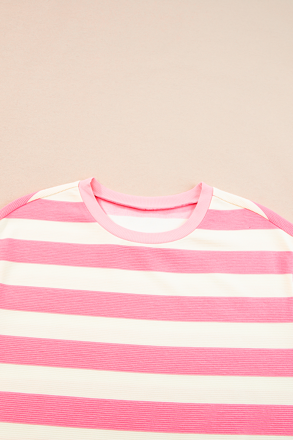 Pink Stripe Cap Sleeve Shift T Shirt Dress