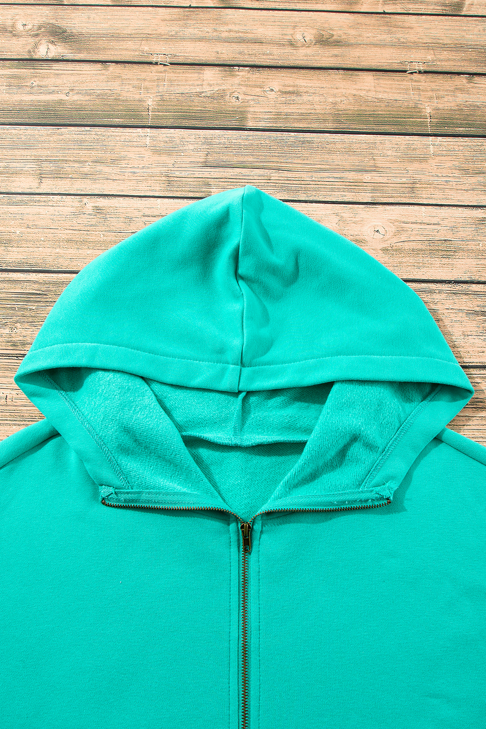 Bonbon Fleece Lined Half Zipper Kangaroo Pockets Loose Hoodie