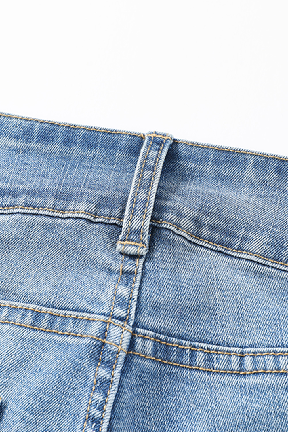 High Waist Distressed Straight Leg Jeans