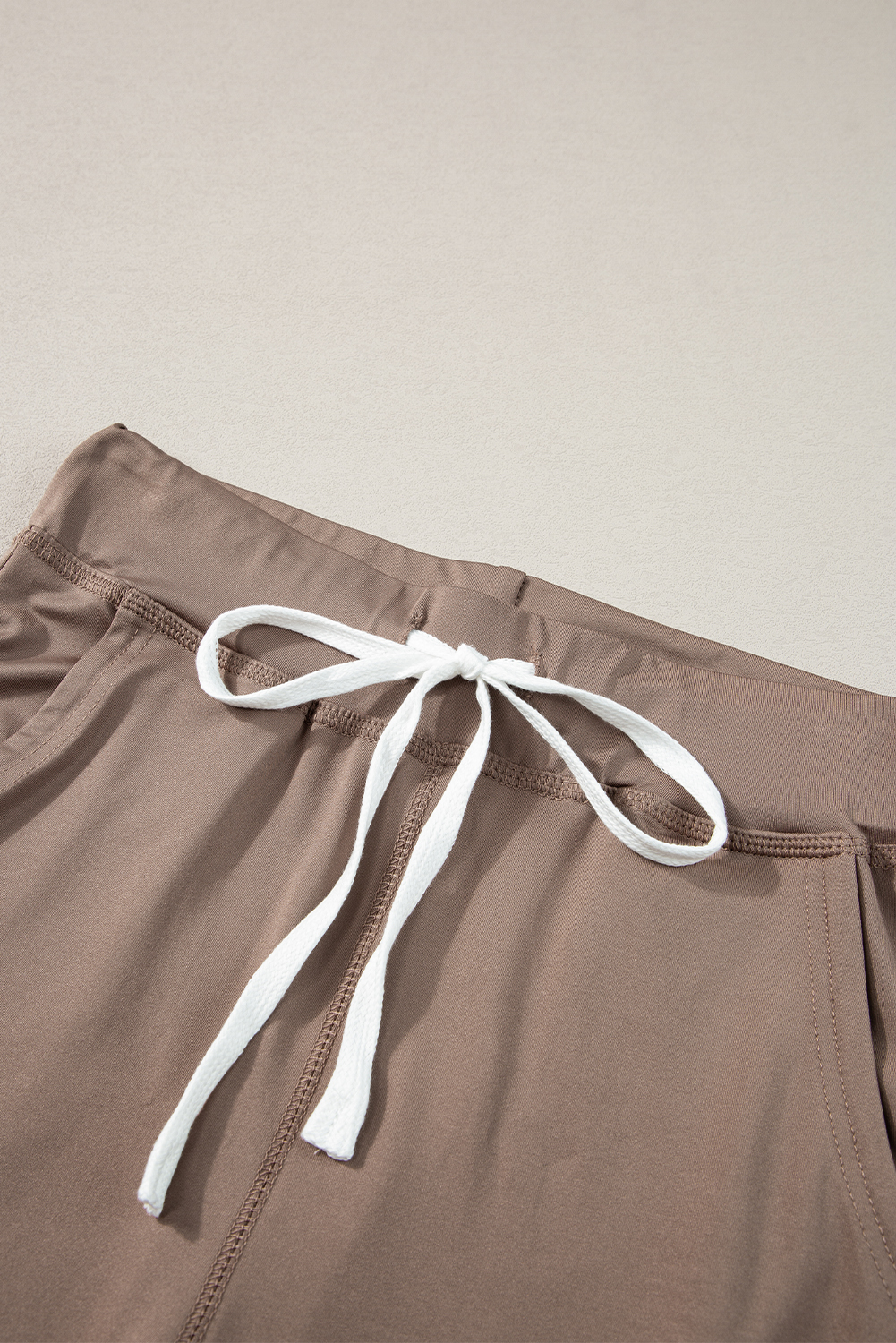 Black Drawstring Elastic Waistband Pocketed Joggers