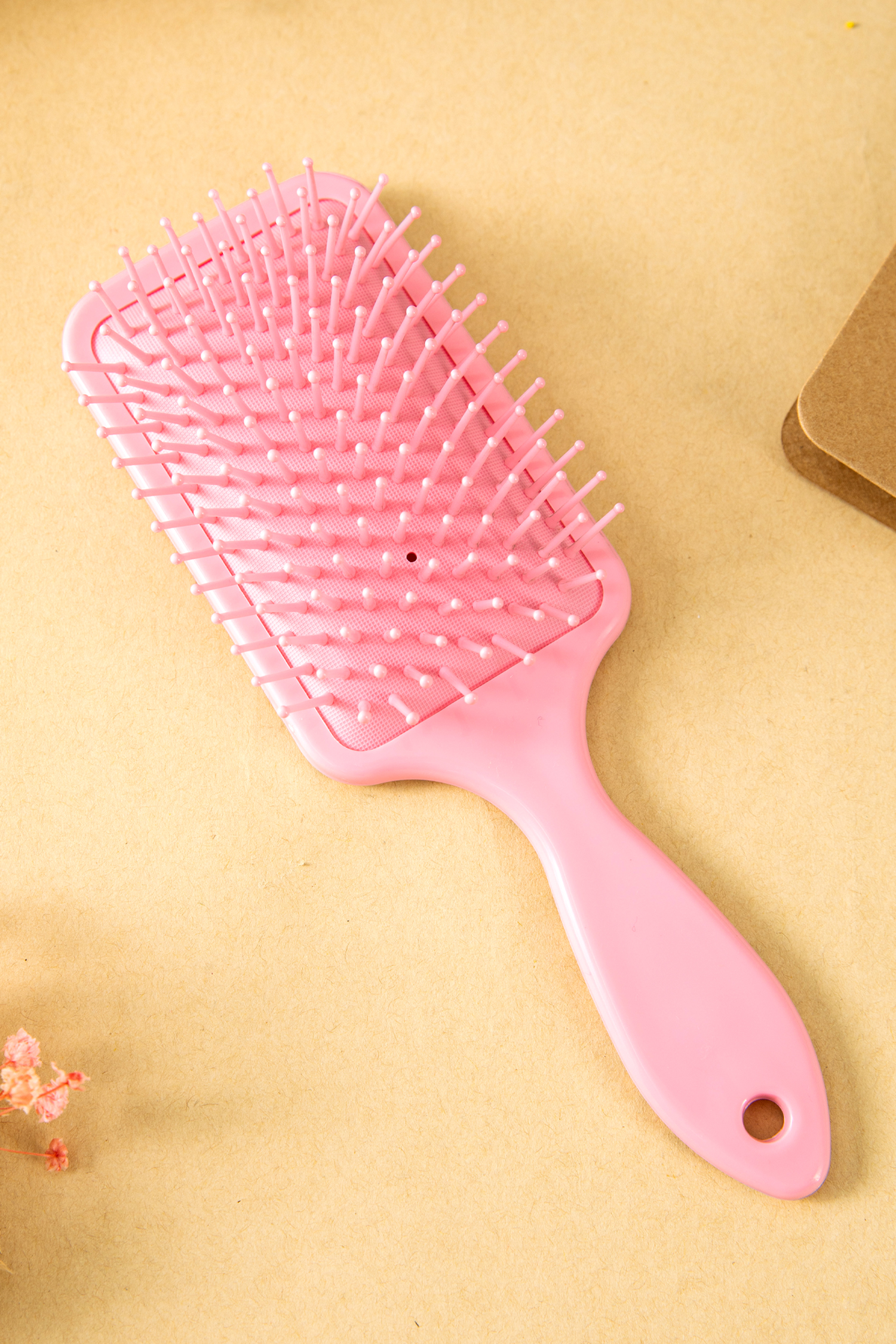 Peach Blossom Starry Ribbon Bow Print Air Cushion Comb
