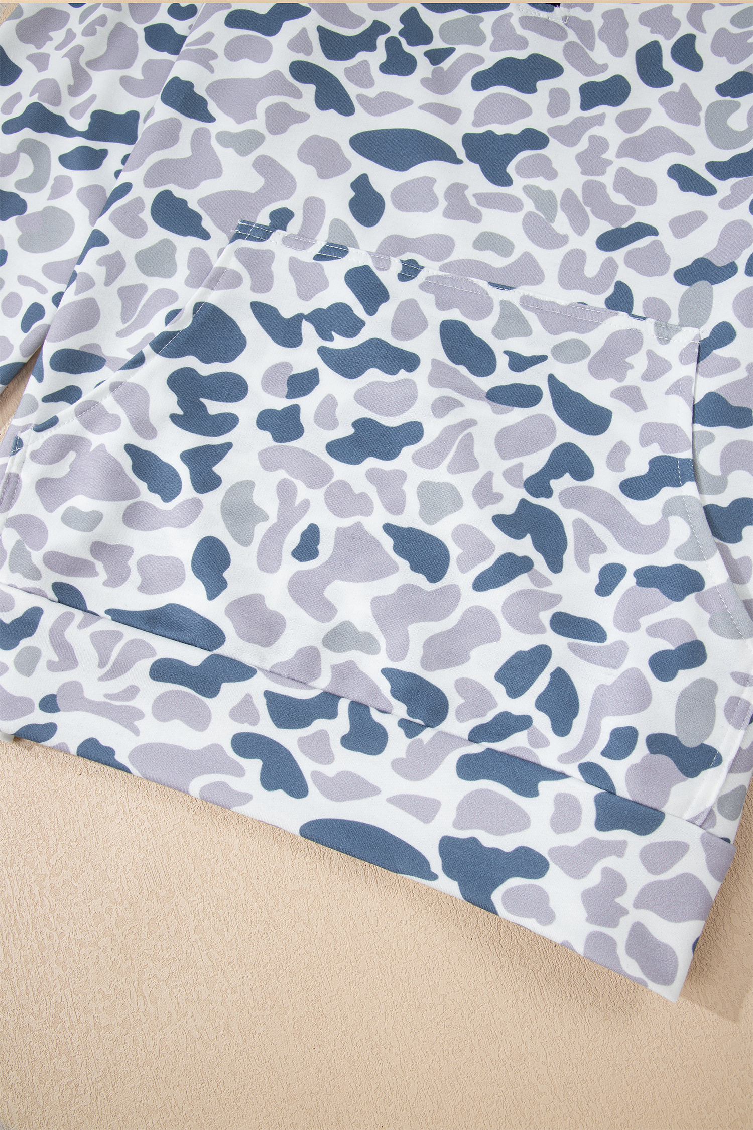 Beige Camo Print Wide Leg Casual Pants