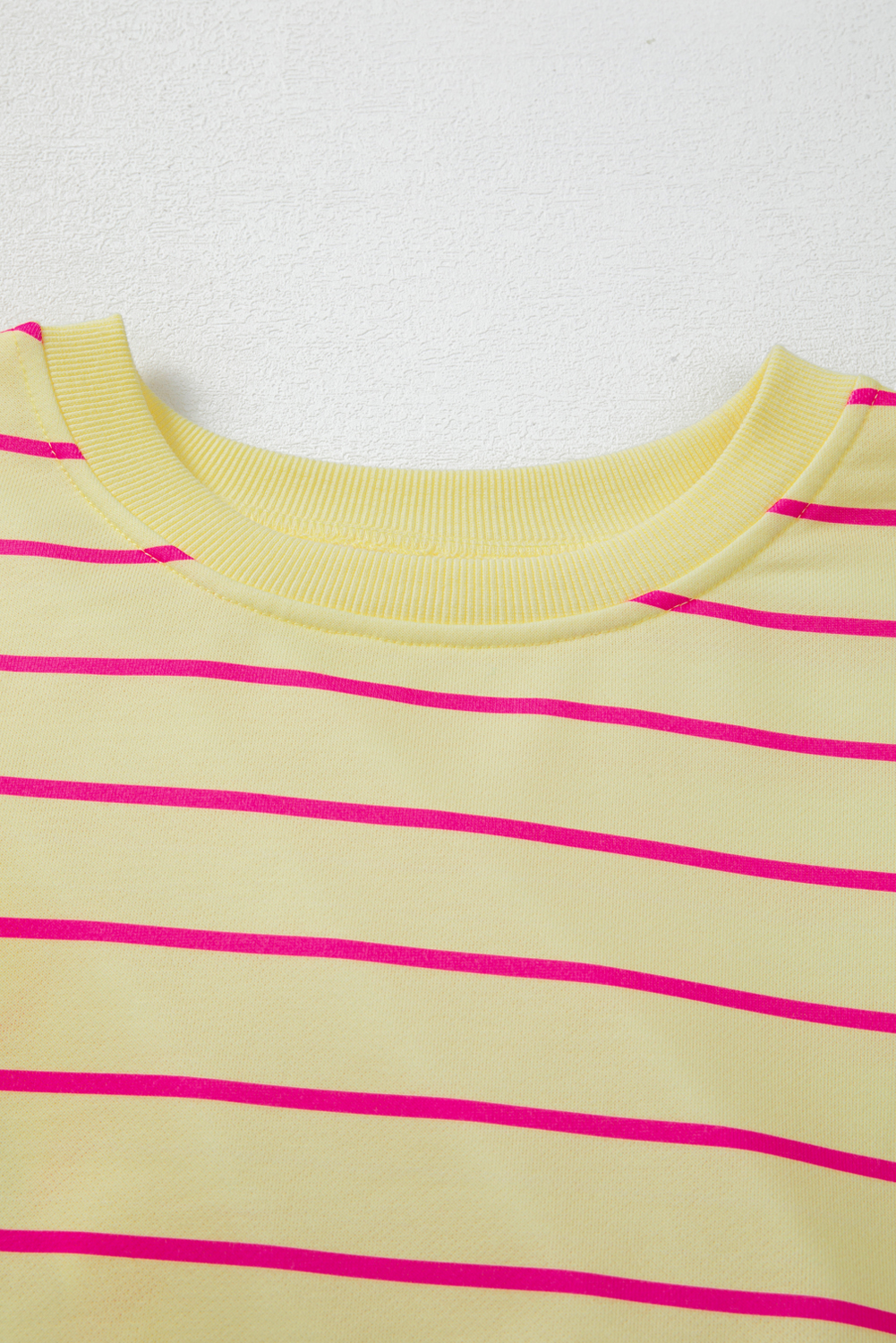 Blue Stripe Stylish Overlap Detail Drop Shoulder Pullover Sweatshirt