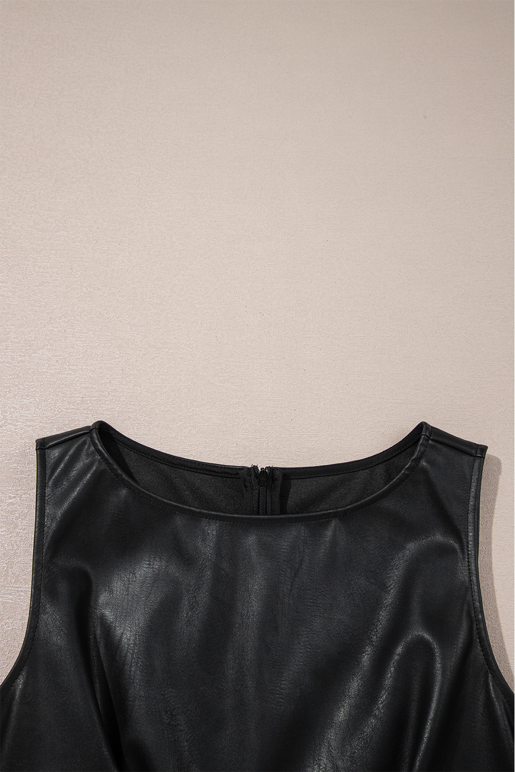 Wild Ginger  Vegan Leather Sleeveless Mini Dress