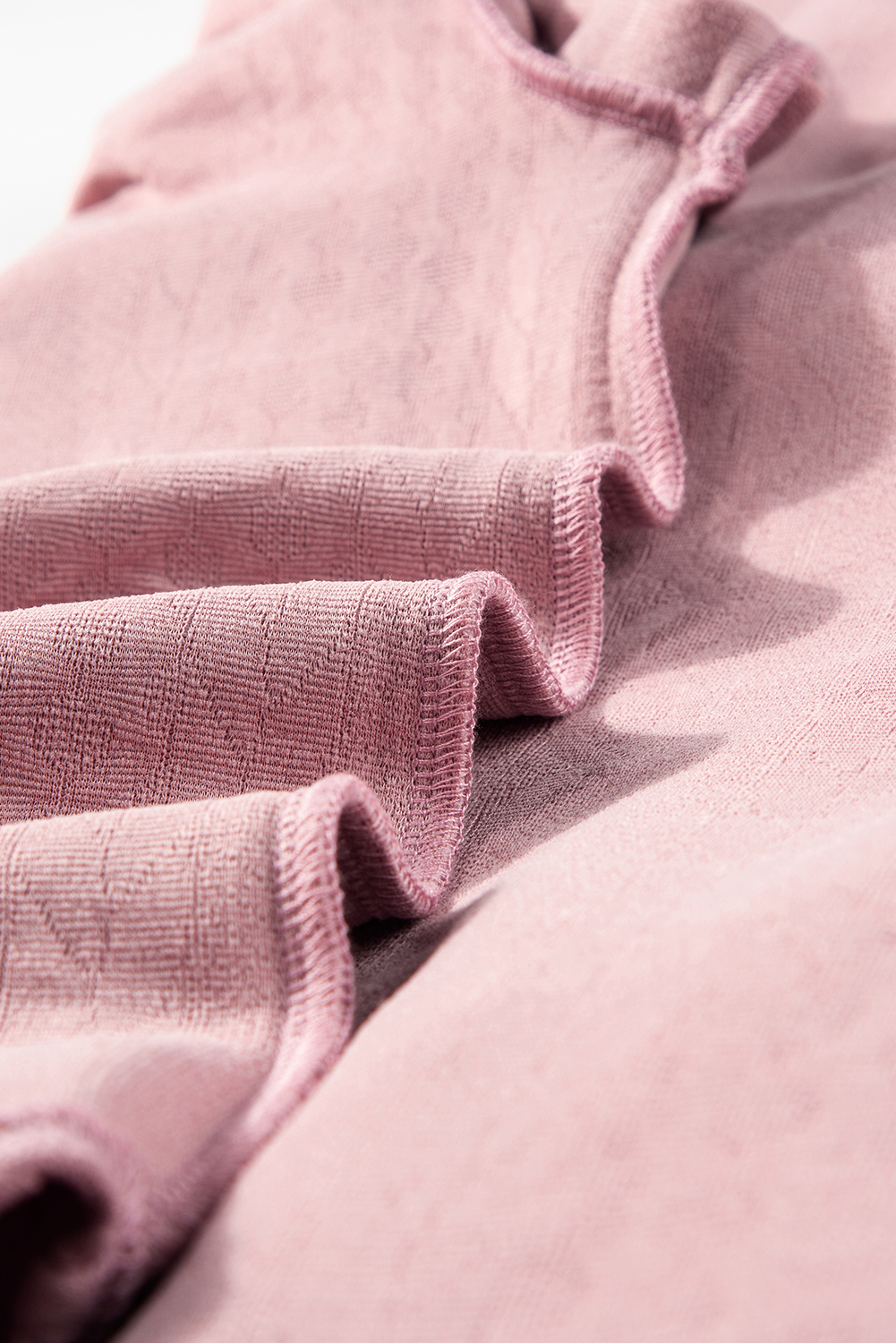 Sepia Rose Cable Texture Puff Sleeve Loose Shacket