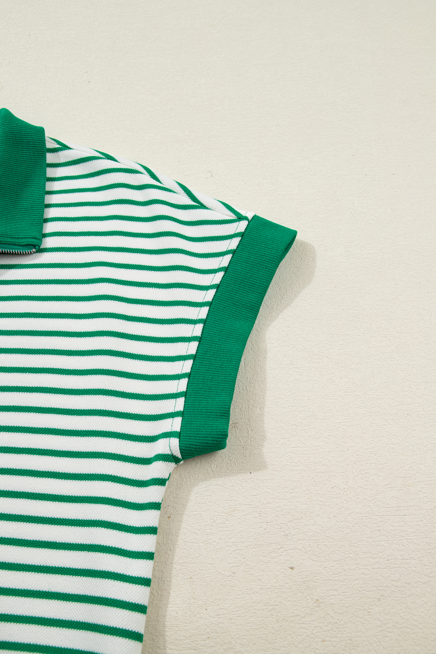 Green Stripe Magic St Patricks Day Sequin Graphic Zip Polo Tee Dress