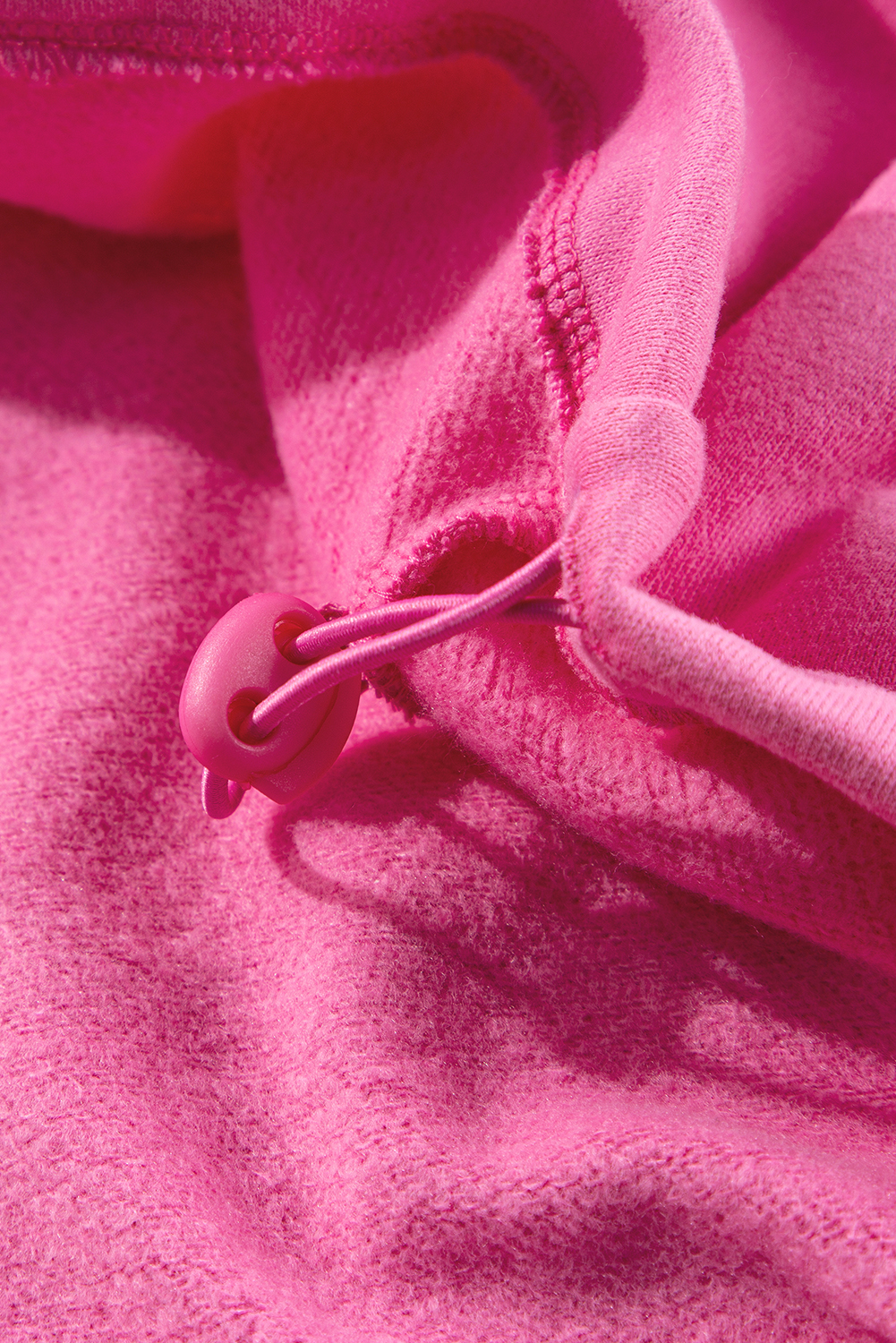 Bonbon Fleece Lined Half Zipper Kangaroo Pockets Loose Hoodie