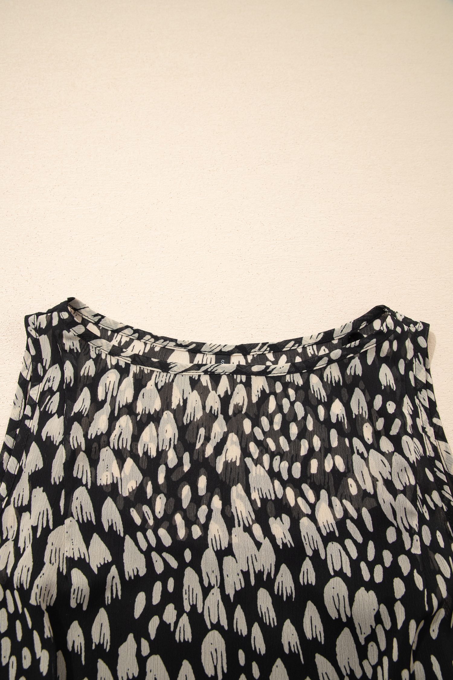 Black Printed Sleeveless Maxi Dress