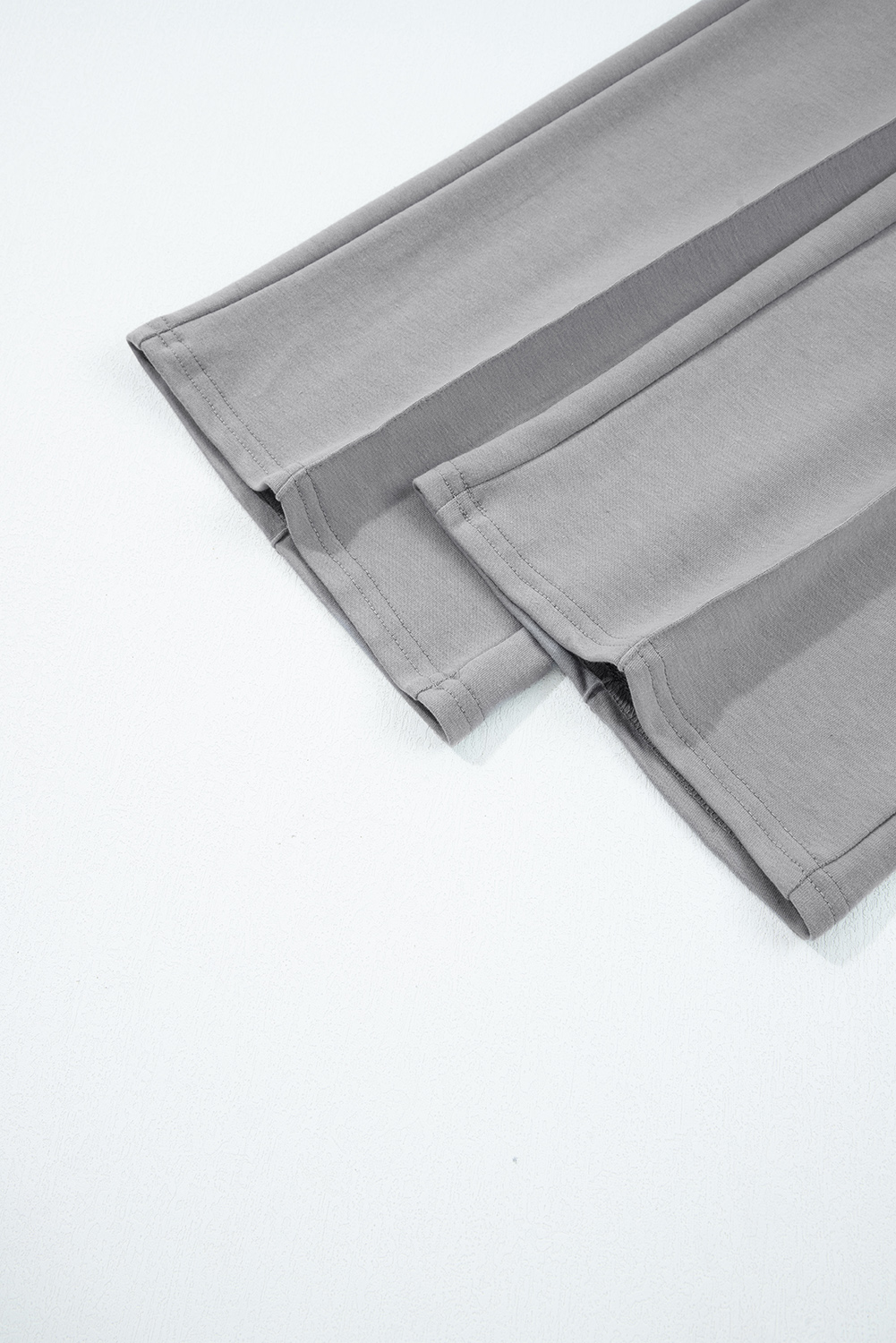 Gray Double Zipper Hooded Jacket and Sweatpants Active Set
