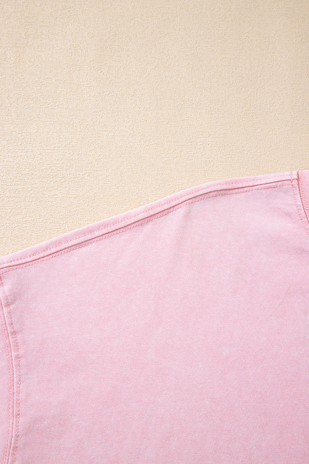Light Pink Acid Wash Star Patched Rolled Trim Pants Set