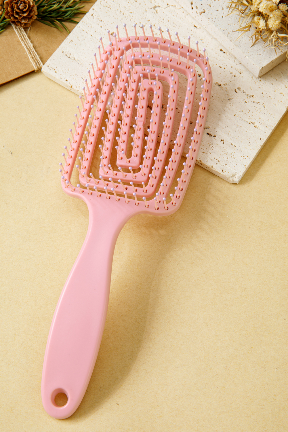 Gossamer Pink ABS Fluffy Hair Volume Comb