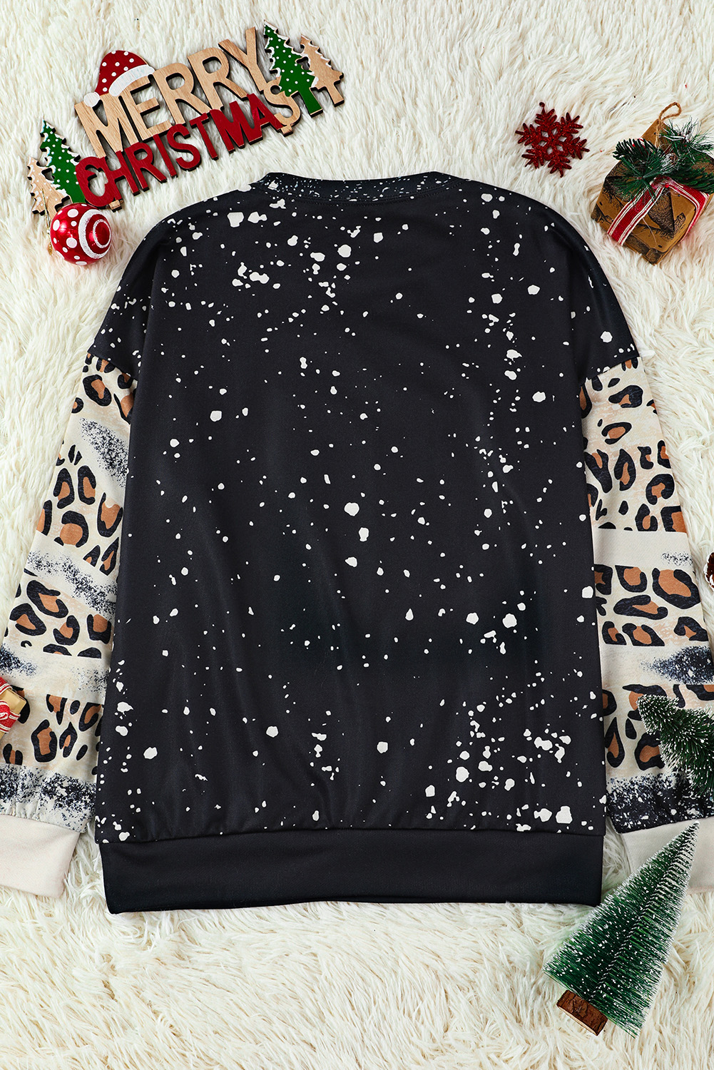 Fiery Red Tie Dye Leopard Drop Shoulder Sweatshirt