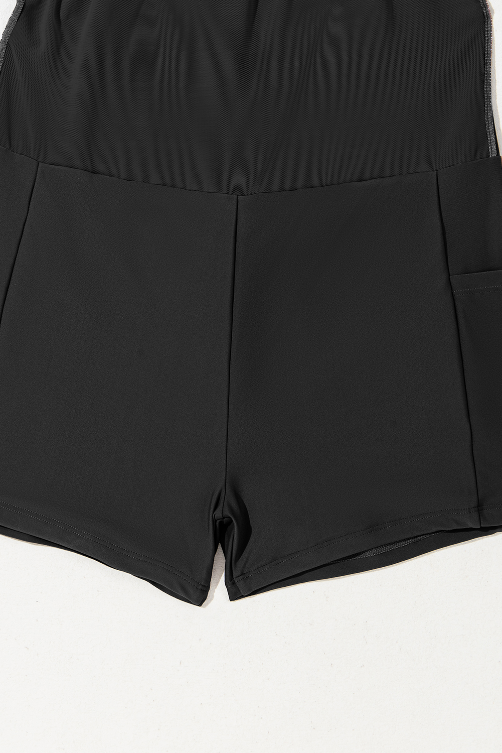 Black Grommet Shoulder Strap Pleated Swim Dress