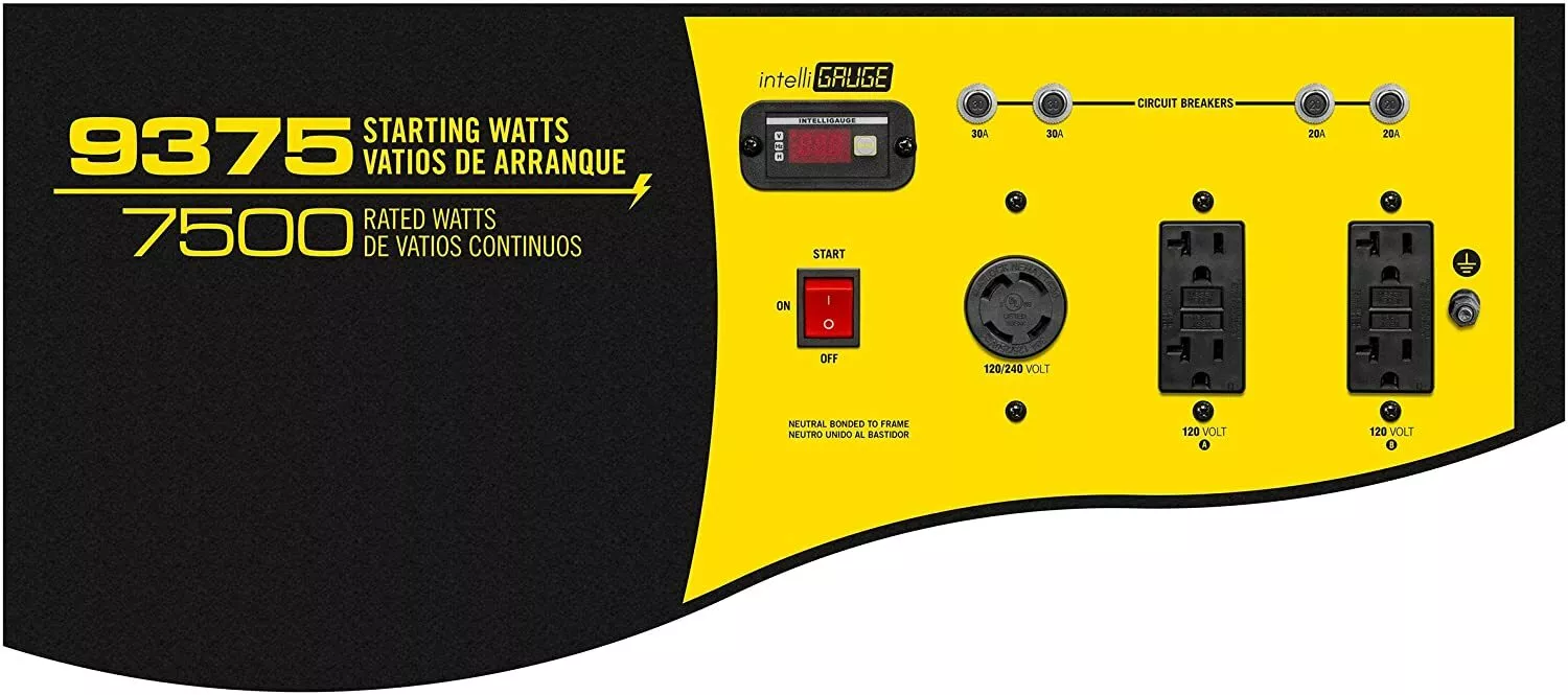 Champion 9,375-W Portable RV Ready Gas Powered Generator w/ Remote Start Home RV