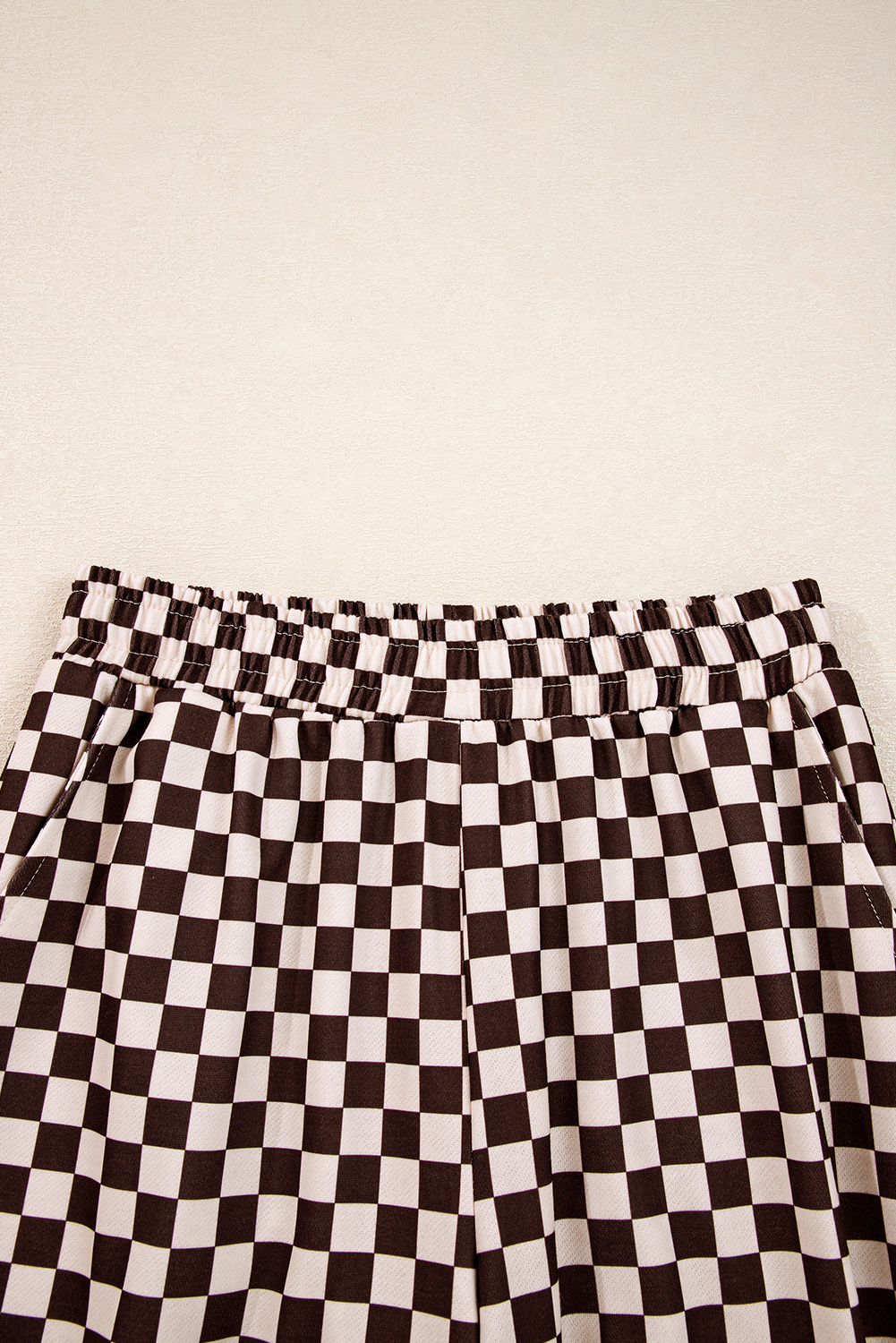 Black Athleisure Checkered 2pcs Pants Set