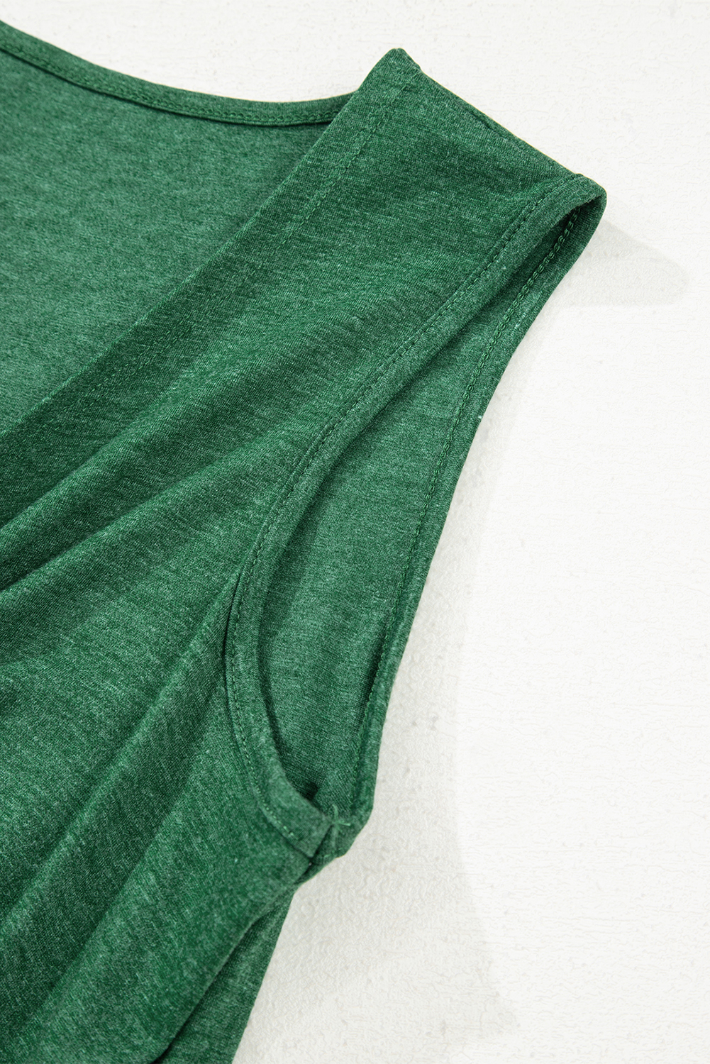 Blackish Green Twisted Bust V Neck Sleeveless Dress
