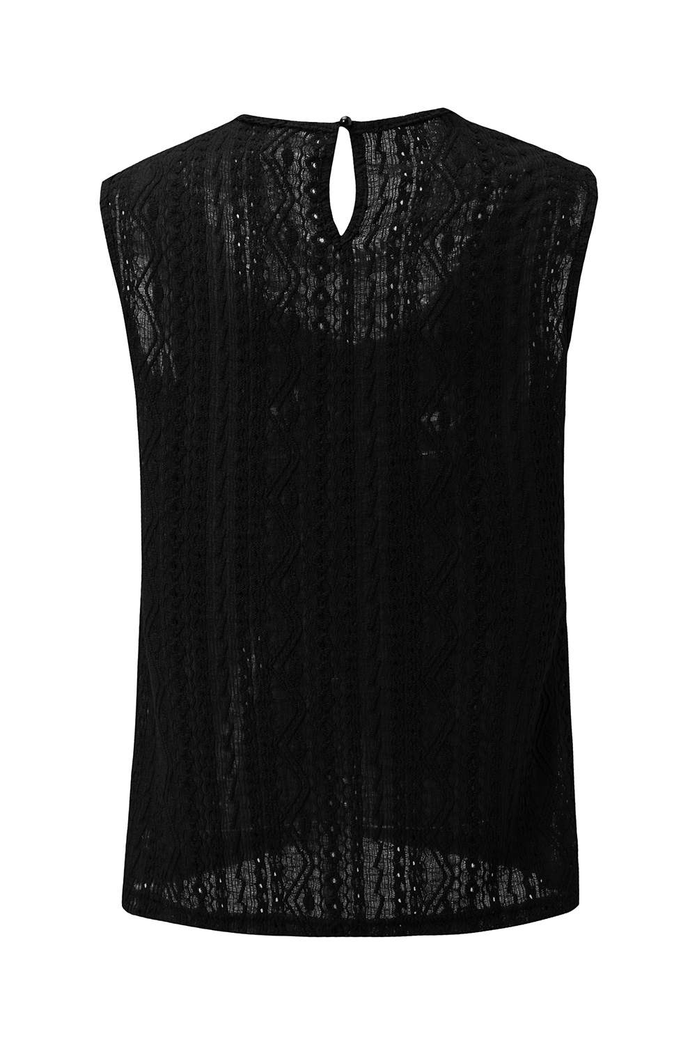 Apricot Guipure Lace Crochet Keyhole Back Tank Top
