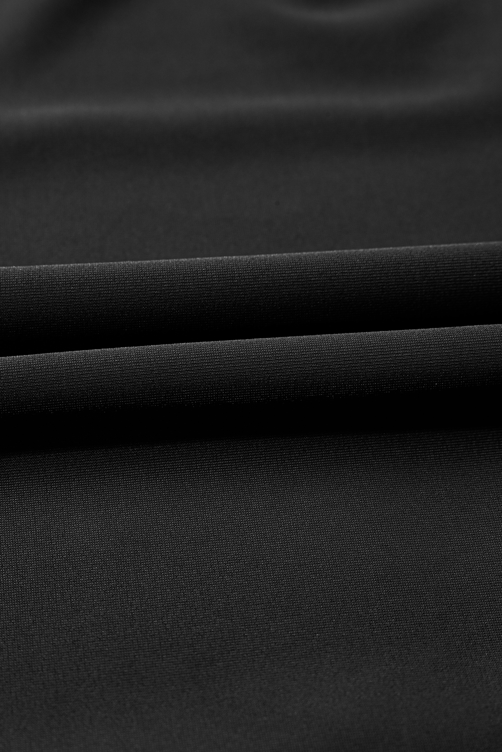 Black Grommet Shoulder Strap Pleated Swim Dress
