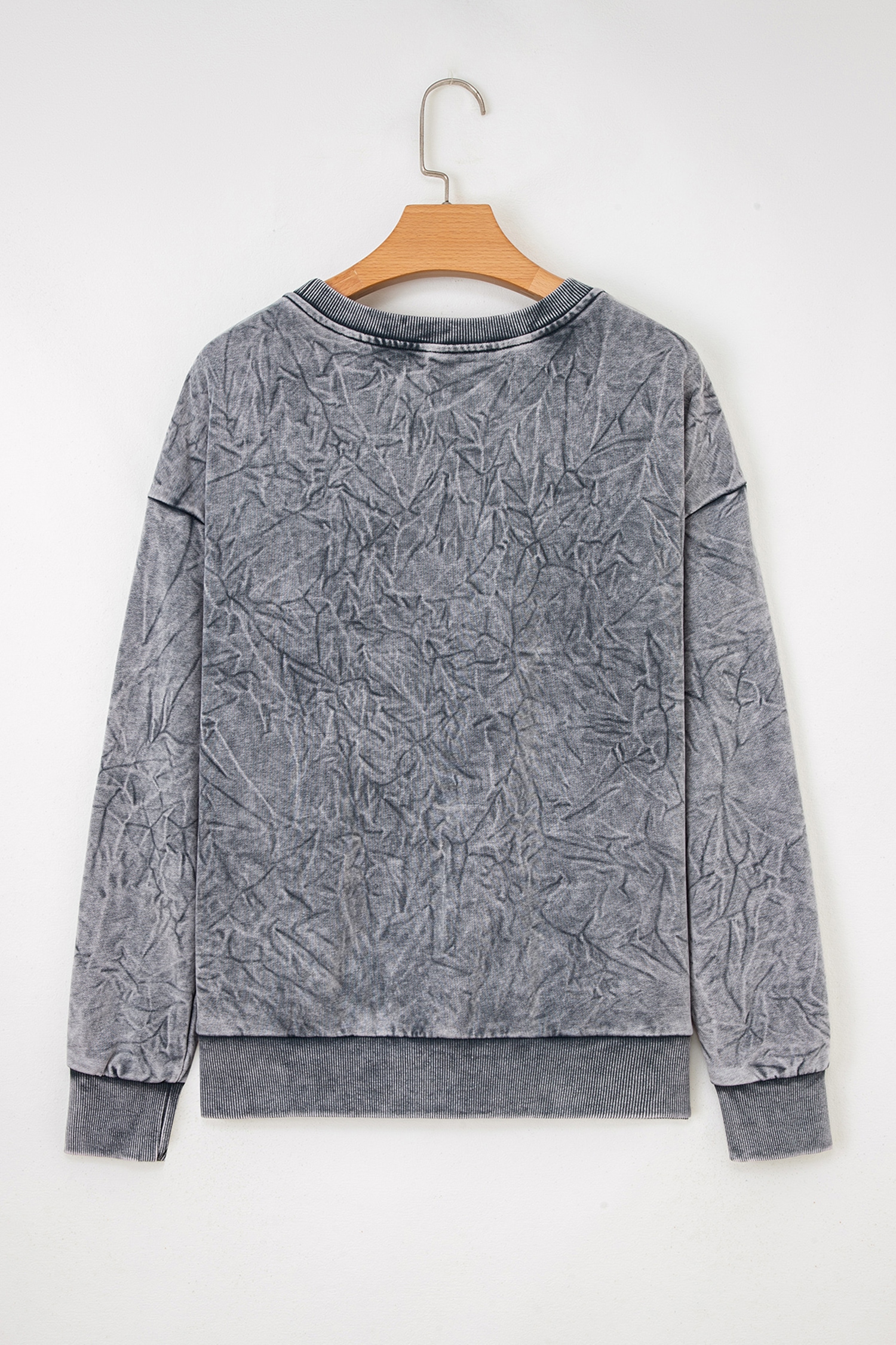 DUNE saved by grace Letter Embroidery Mineral Wash Loose Sweatshirt