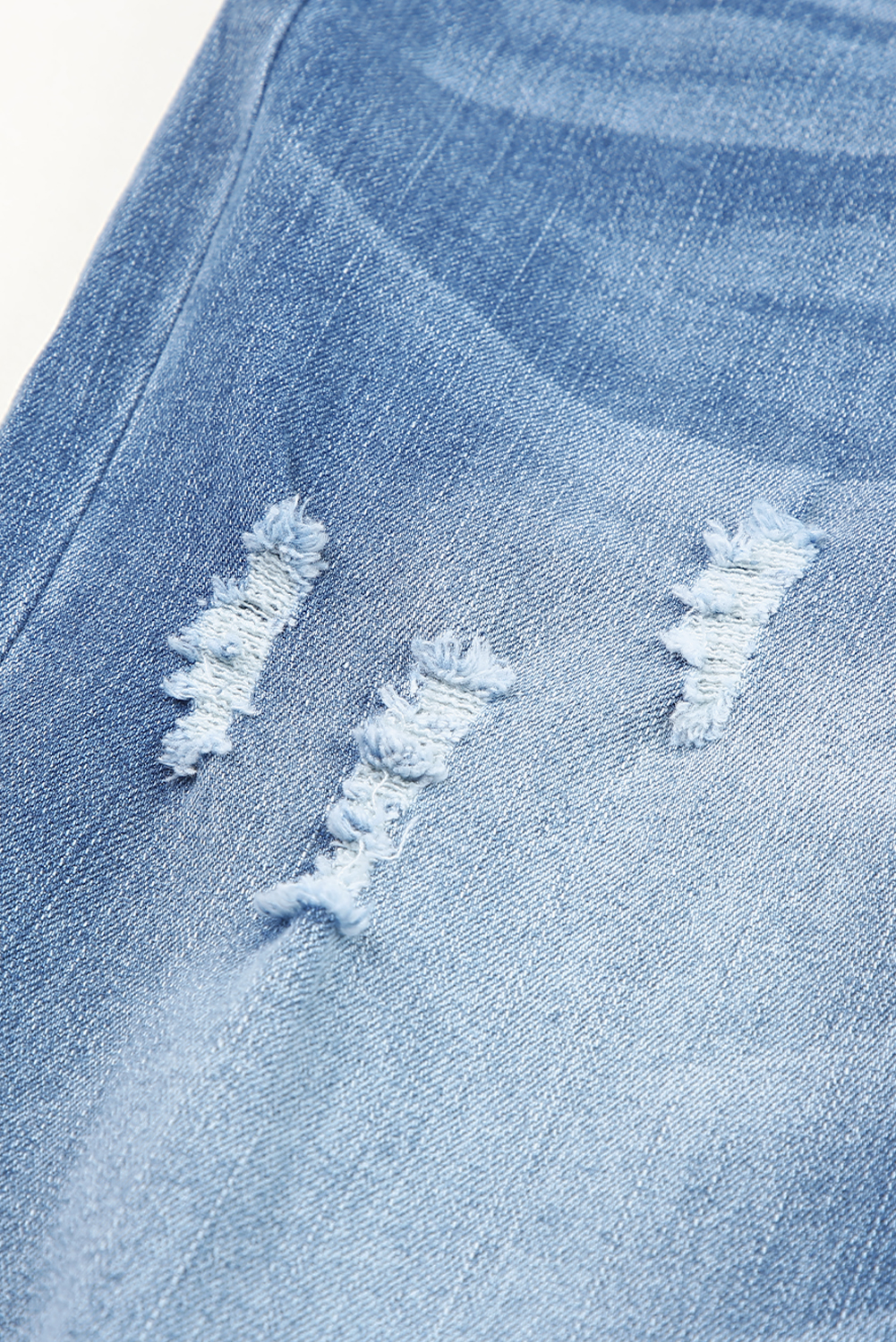 High Waist Distressed Straight Leg Jeans