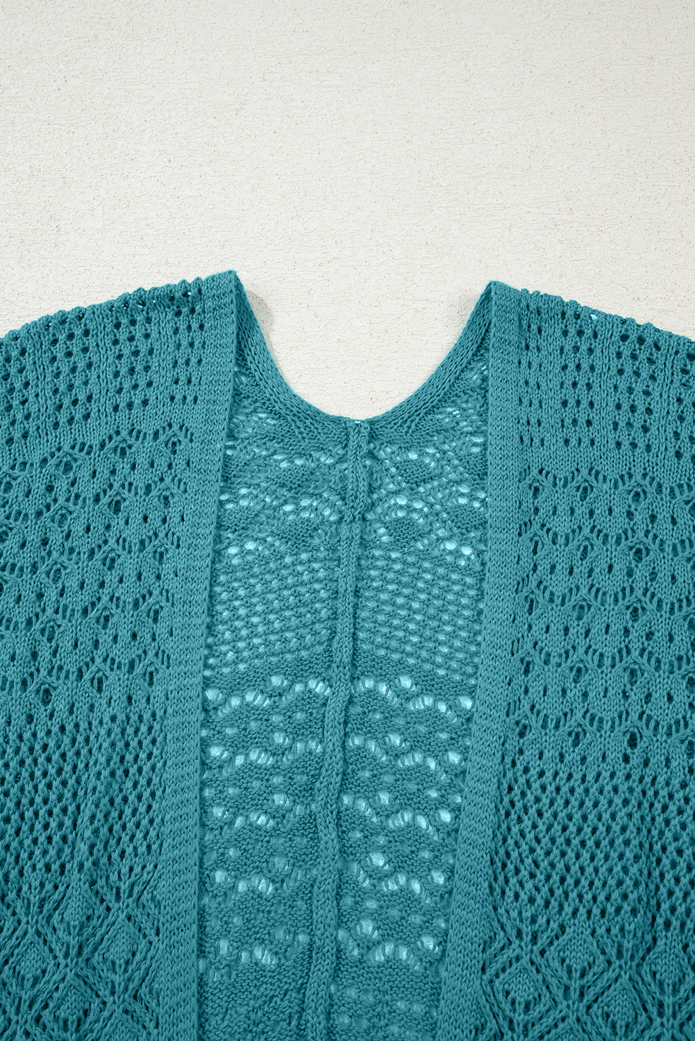 Redwood Burl Mixed Pattern Knitted Open Front Plus Cardigan