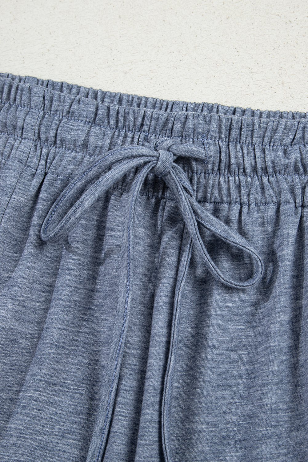 Frilled Detail Wide Leg Drawstring Elastic Waistband Pants