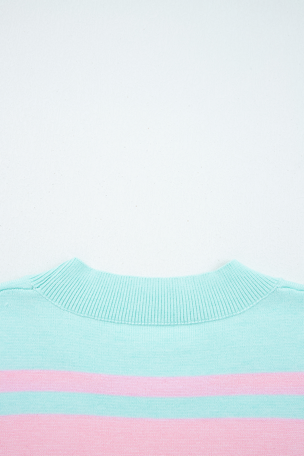 Multicolour Striped Knit Ribbed Trim Boxy Fit Cropped Sweater