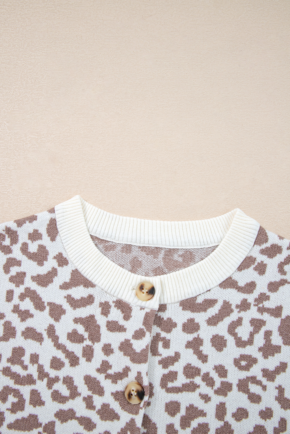 Black Leopard Drop Shoulder Chunky Knitted Cardigan Sweater
