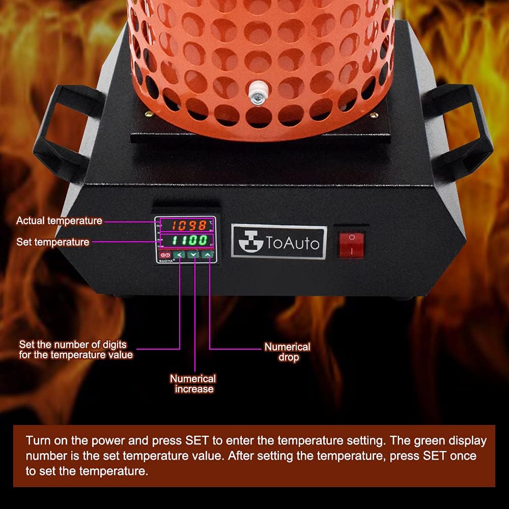TOAUTO Gold Melting Furnace TGF3000-V1.1, 1+3KG, 1400W, 2100°F