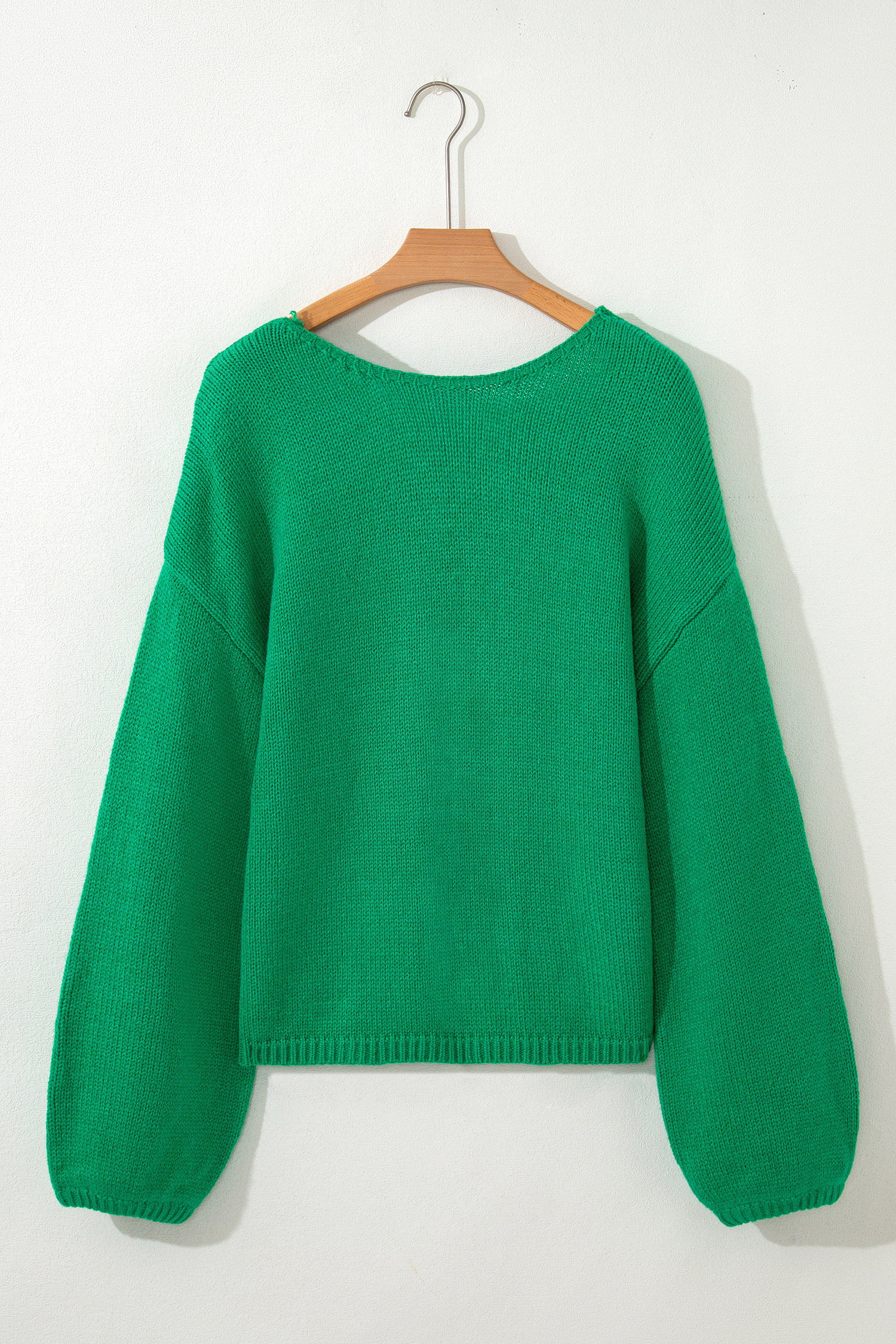 Bonbon Festive Bow Backless Bubble Sleeve Sweater