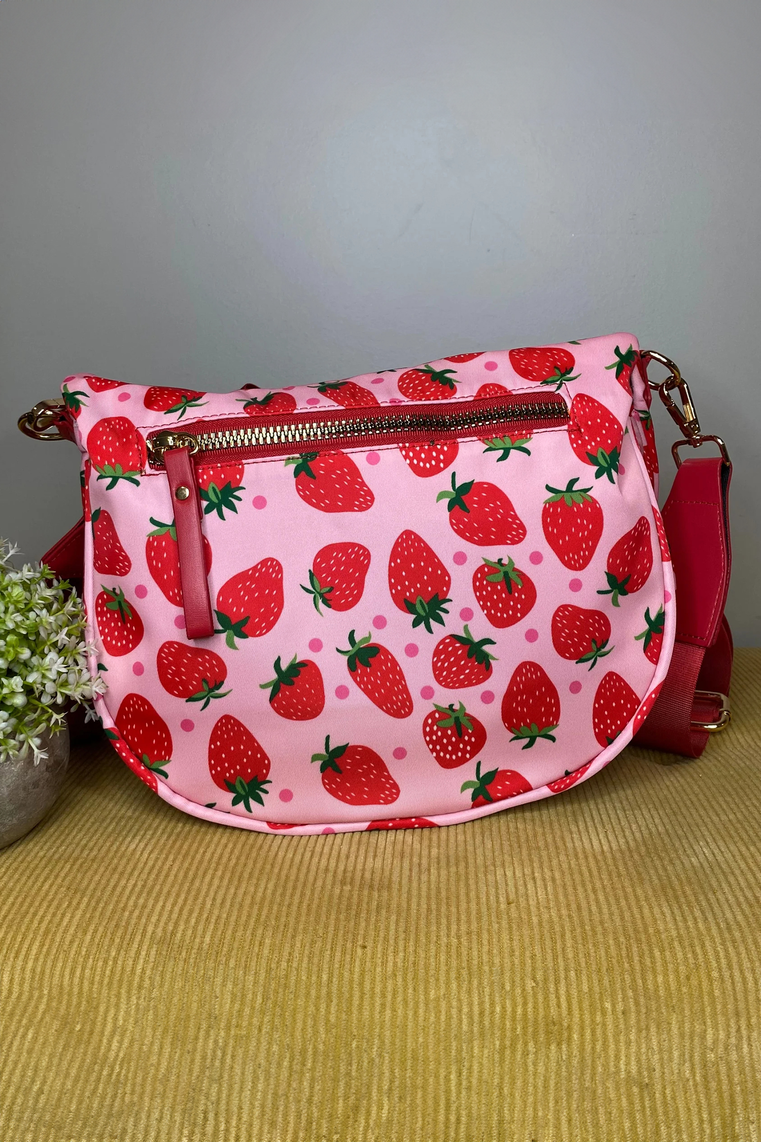 White Pretty Checkerboard Canvas Double Zip Crossbody Bag