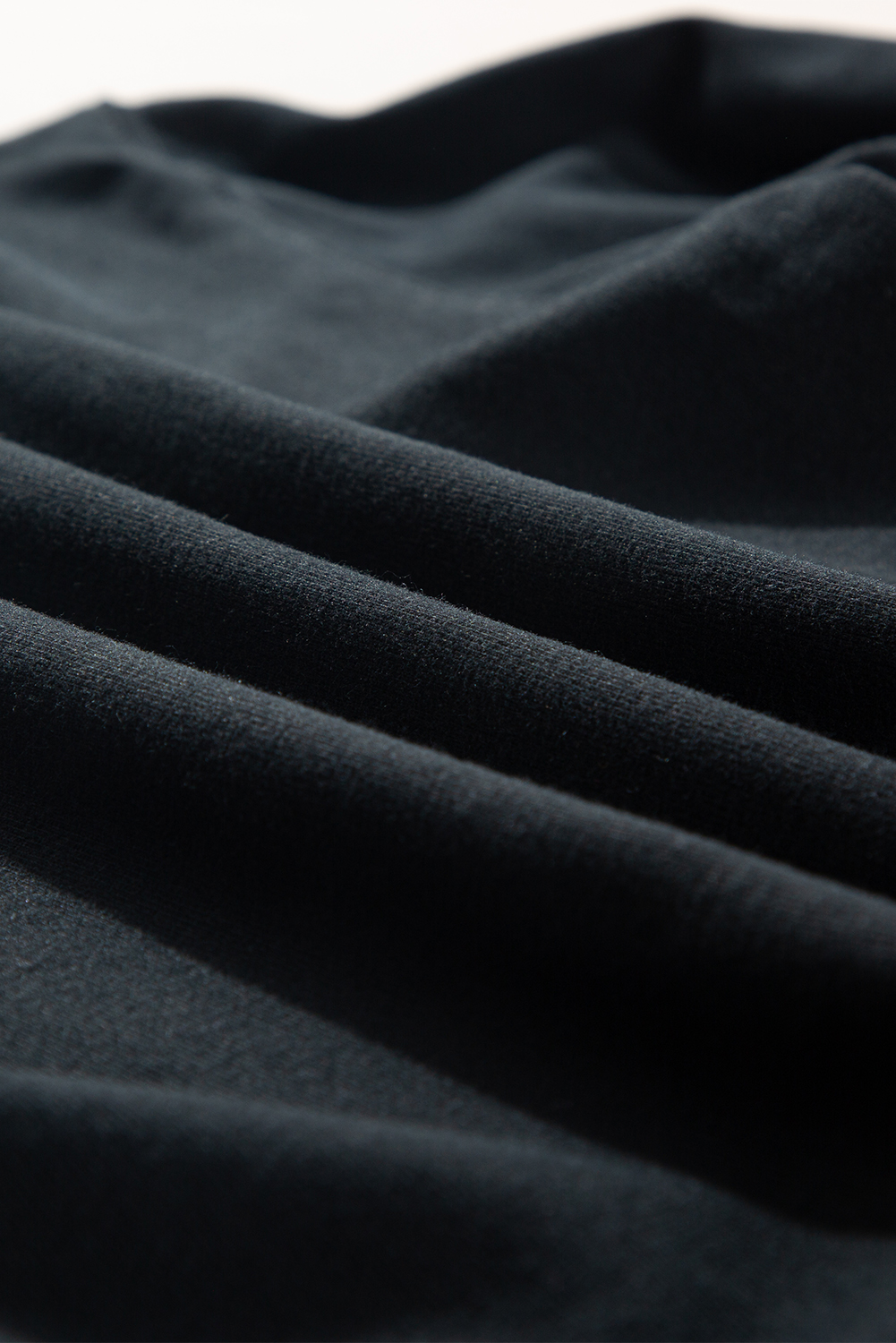 Navy Blue Plain Drop Shoulder Crewneck Pullover Sweatshirt