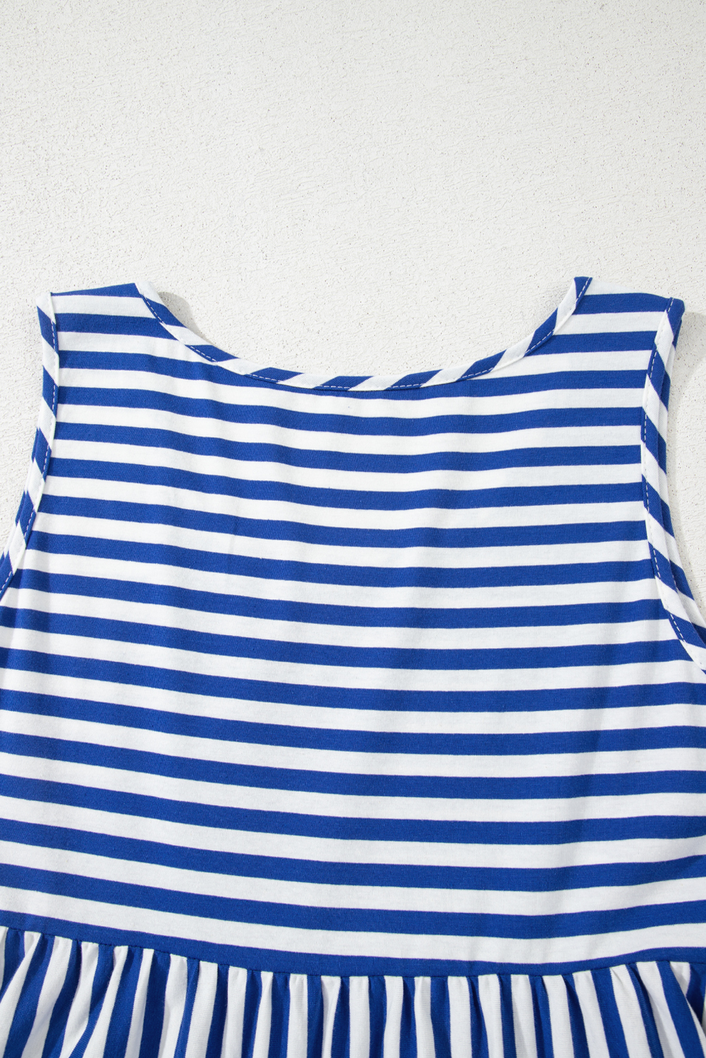 Black Stripe U Neck Sleeveless Loose Fit Mini Dress