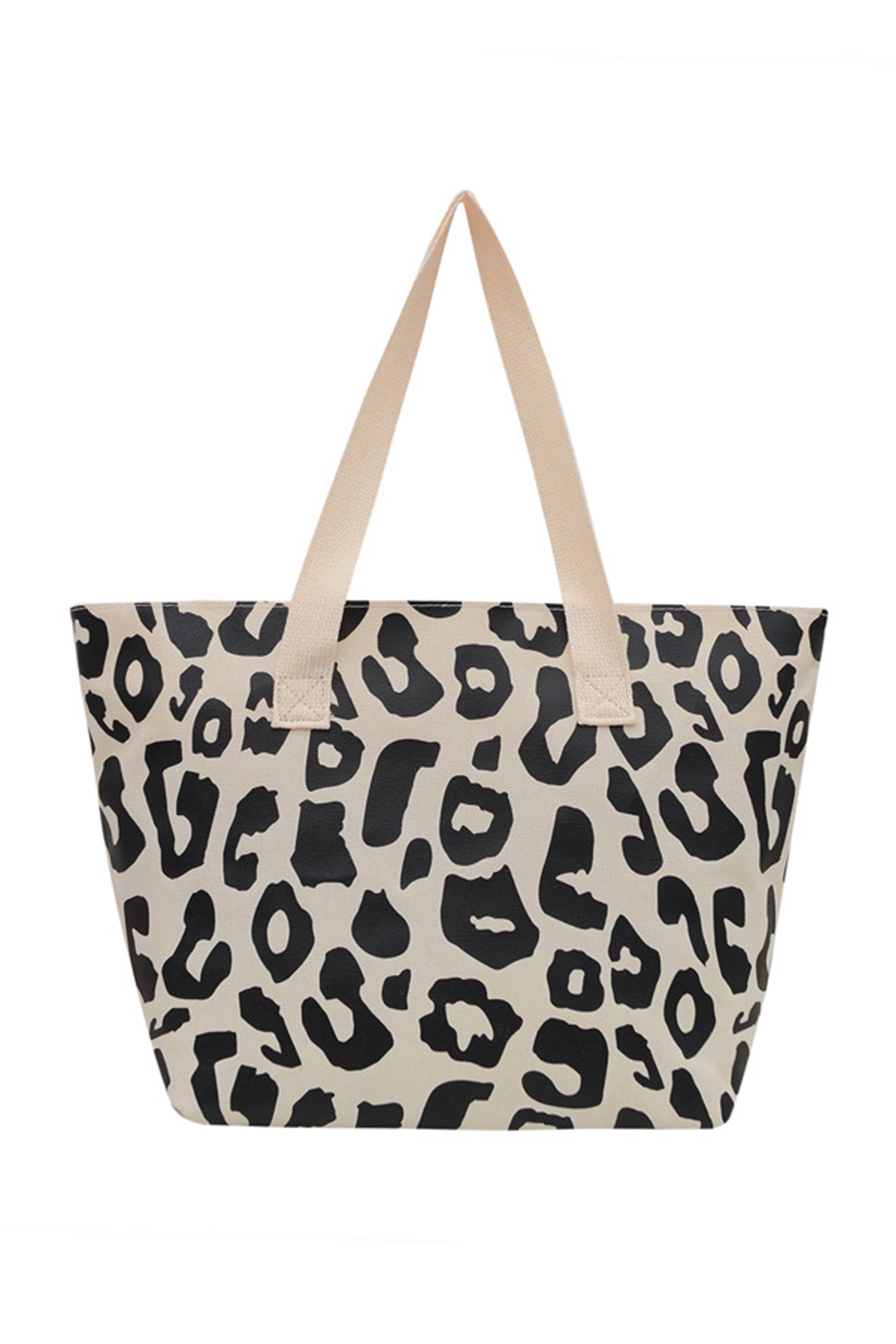 Black Leopard Print Canvas Tote Bag