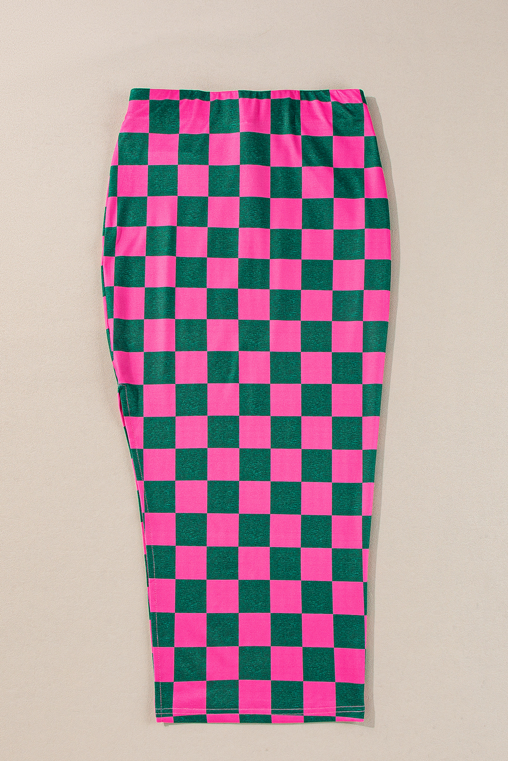 Black 2-Tone Checked Print High Waist Wide Leg Pants