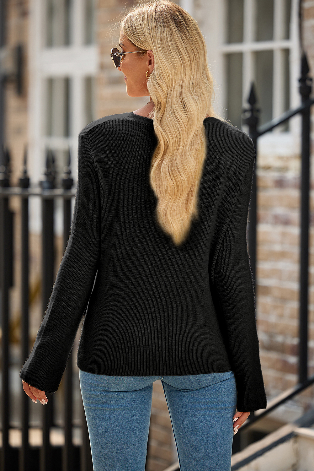 Moss Green Lightweight Ribbed Knit Button Front V Neck Cardigan