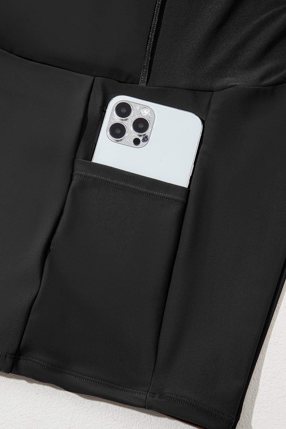 Black Grommet Shoulder Strap Pleated Swim Dress