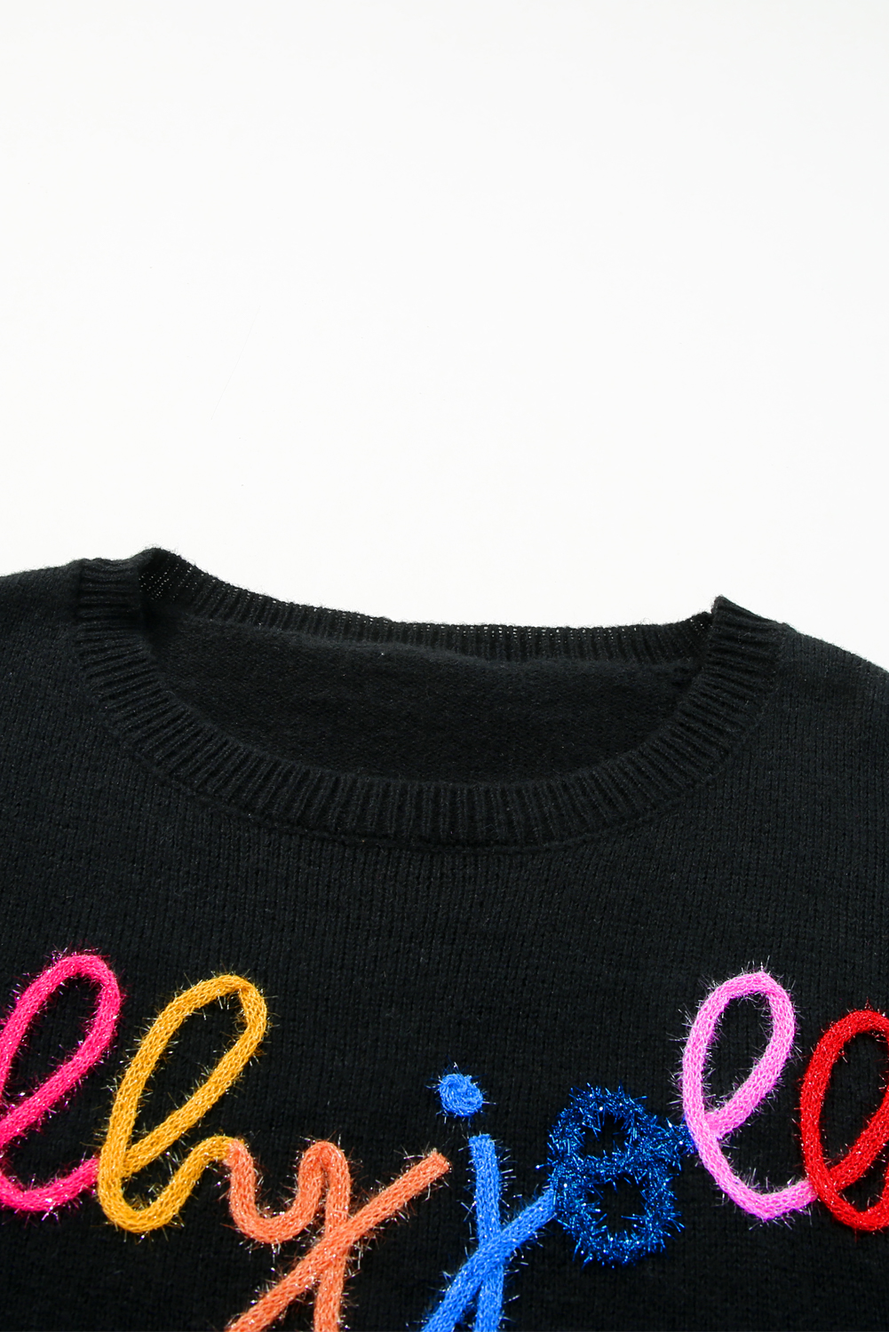 White Merry & Bright Round Neck Casual Sweater