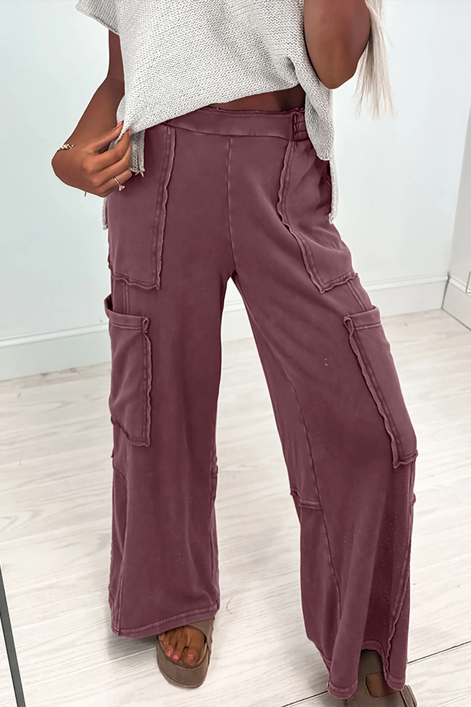 Mineral Red Mineral Wash Cargo Patched Pocket Utility Sweatpants
