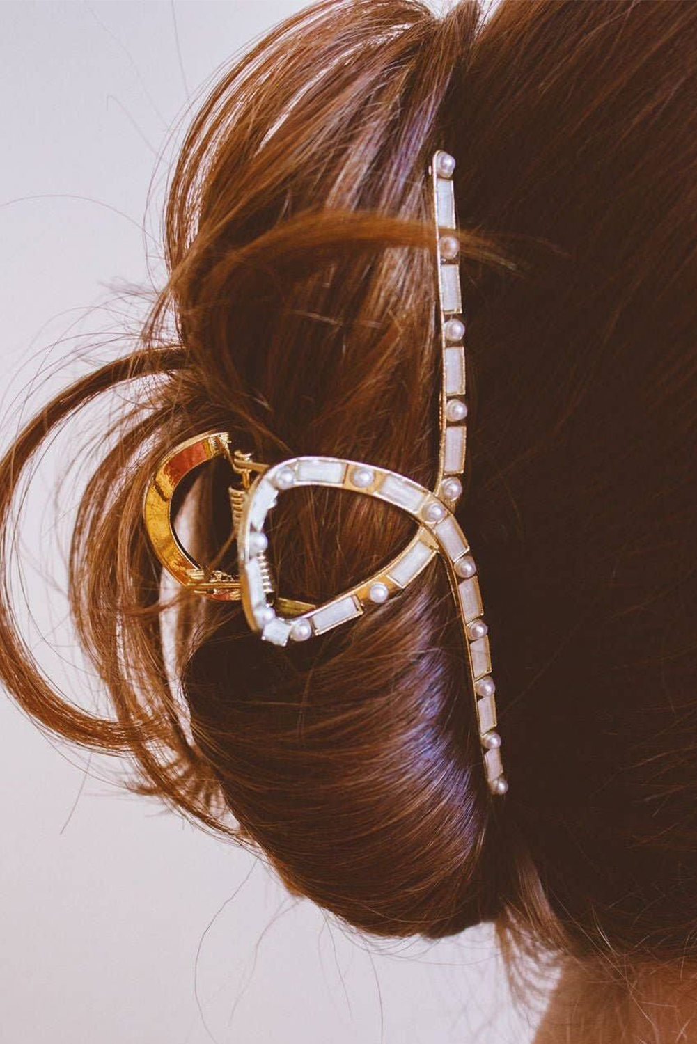 Black Wave Shape Resin Large Hair Claw Clip