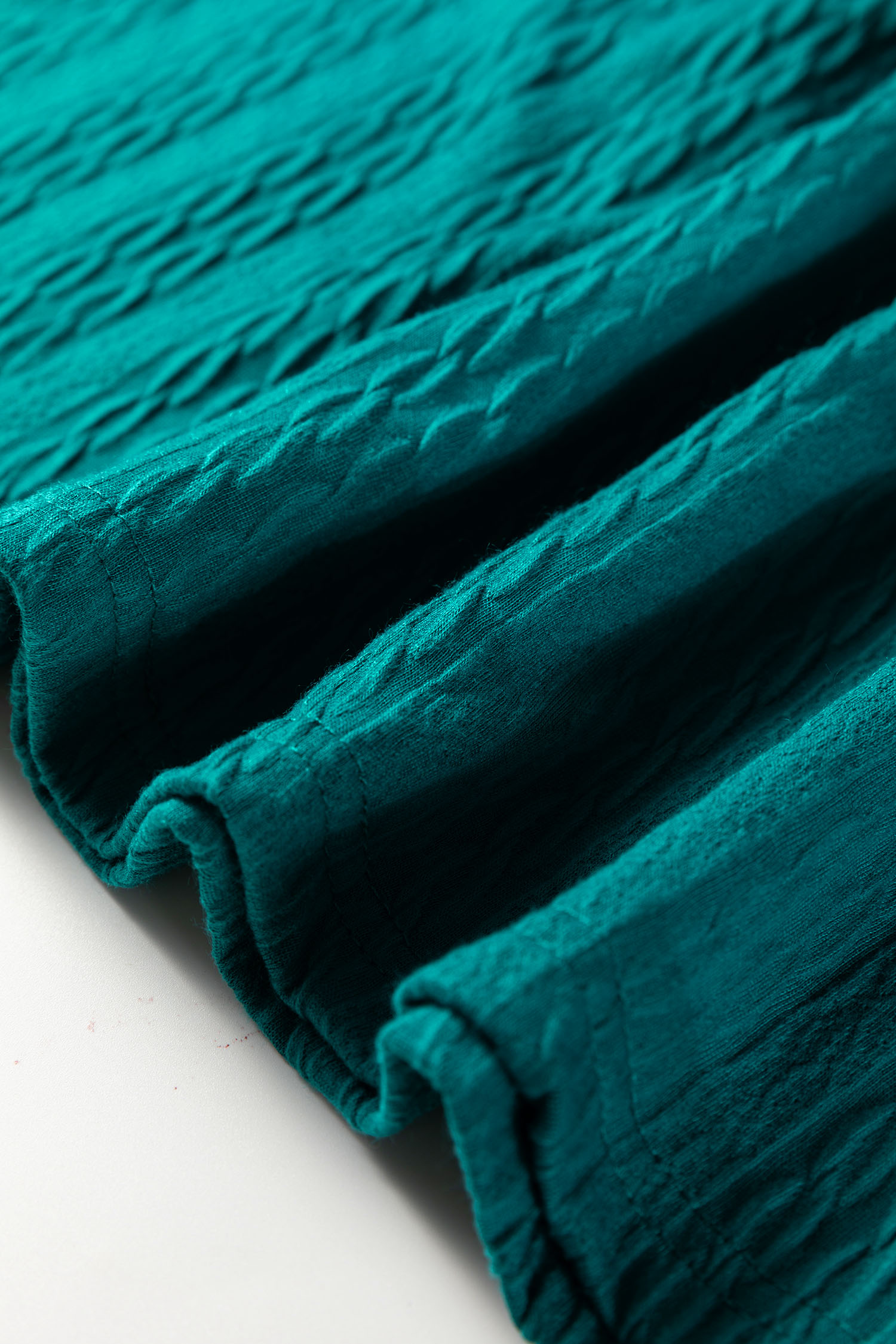Smoke Green Textured Round Neck Sweatshirt & Loose Drawstring High Waist Pant Set