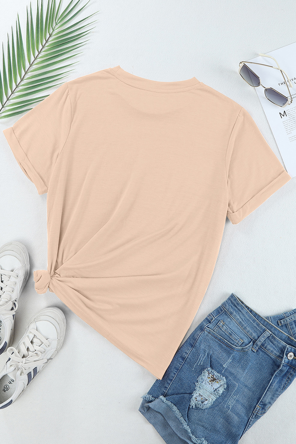 Khaki Poker Queen Embroidered Graphic Tee